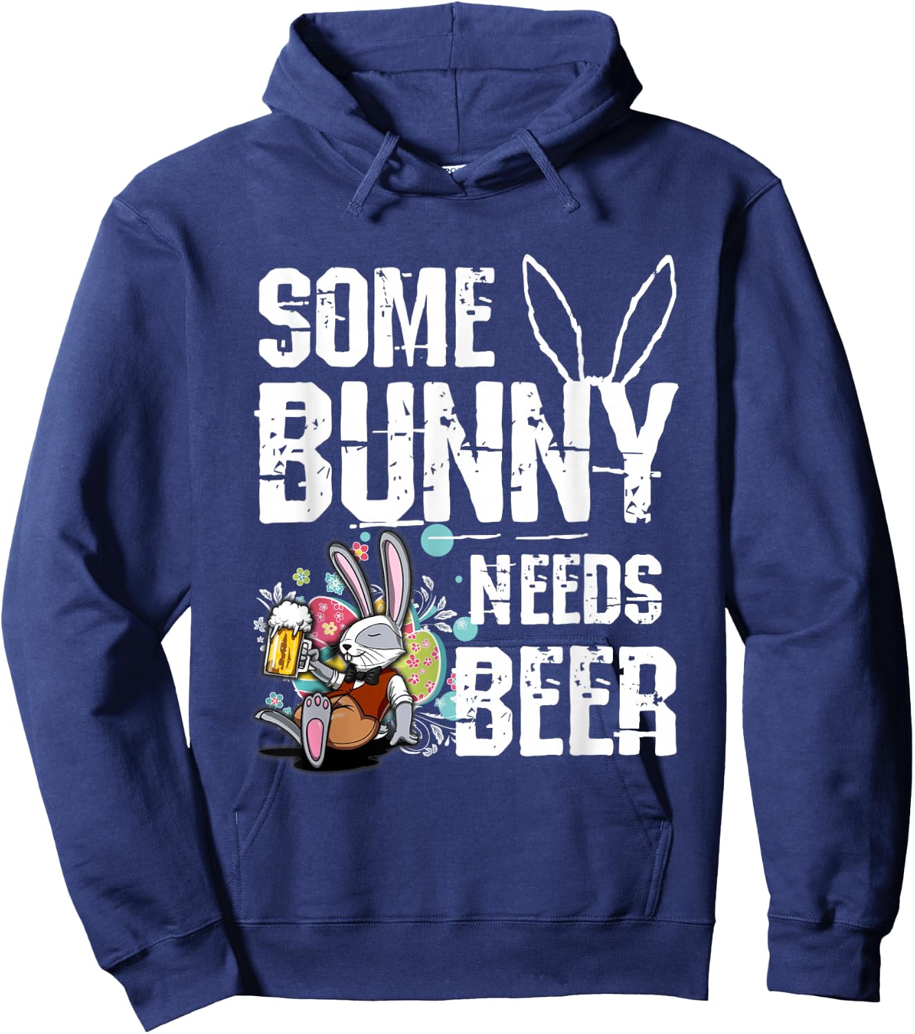 Some Bunny Needs Beer Funny Easter Hoodie - Hoodie | Navy