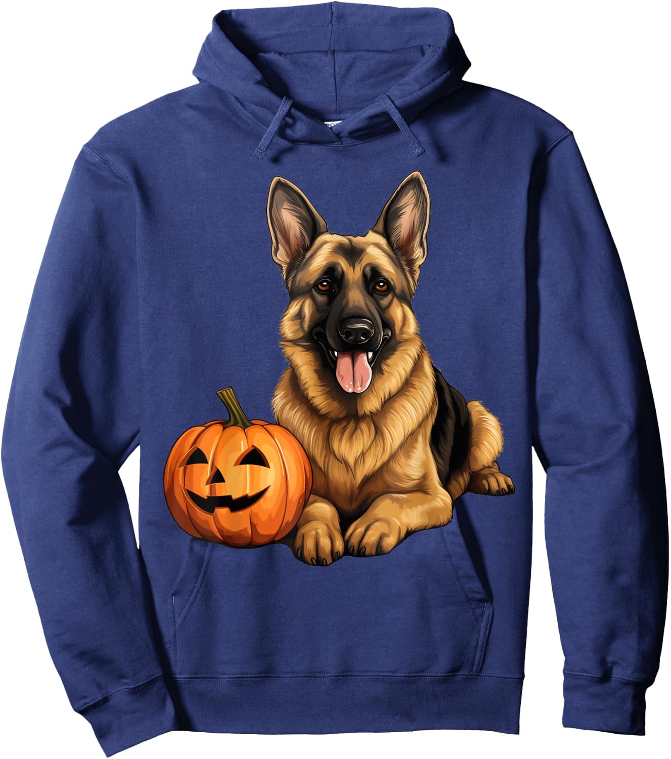 German Shepherd Dog Pumpkin Lazy Halloween Party Costume Hoodie - Hoodie | Navy