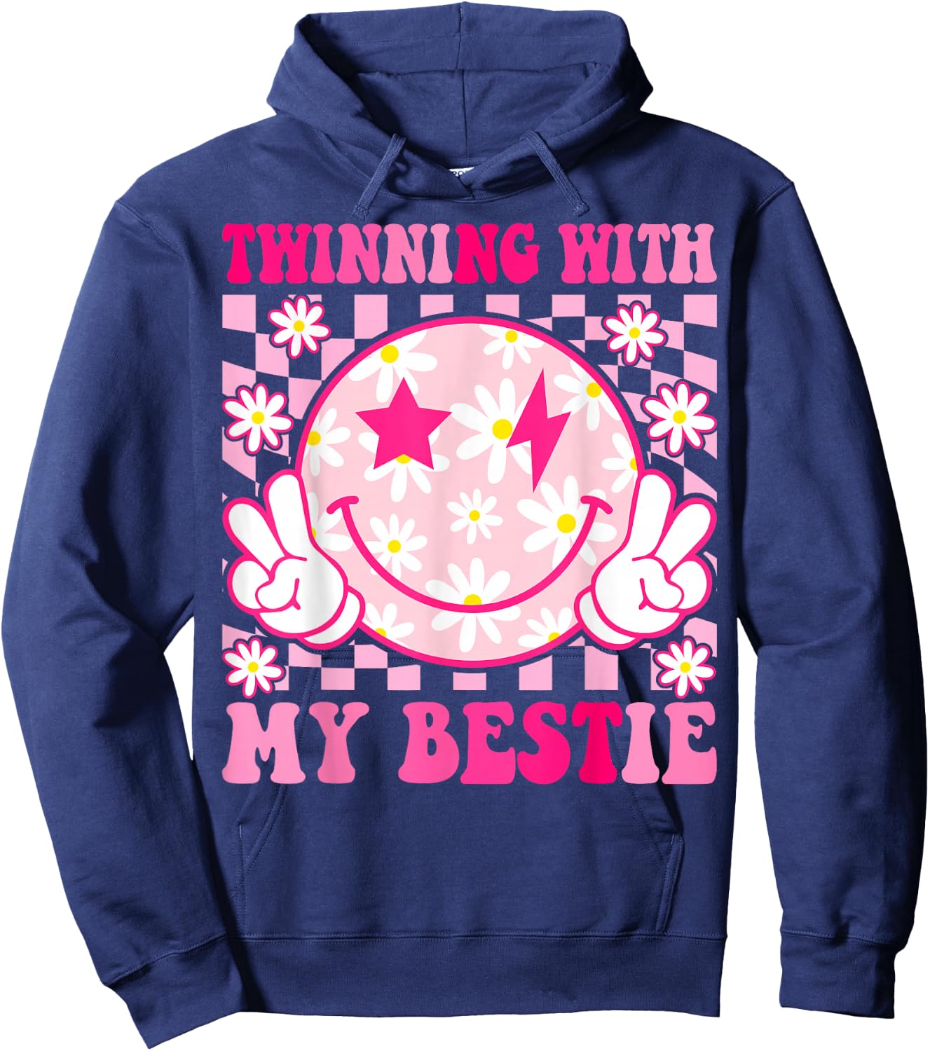 Groovy Twinning with My Bestie Spirit Week Friends Hoodie - Hoodie | Navy