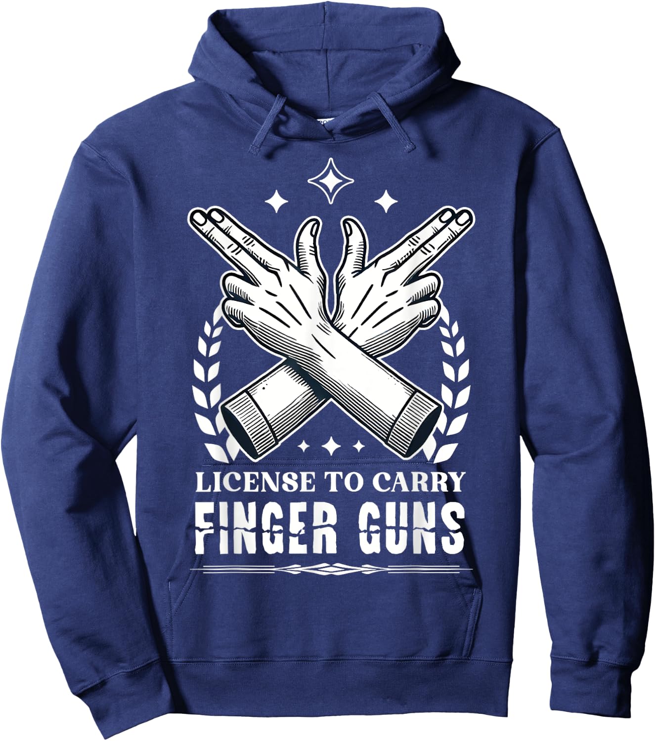 License to Carry Finger Guns Hoodie - Hoodie | Navy