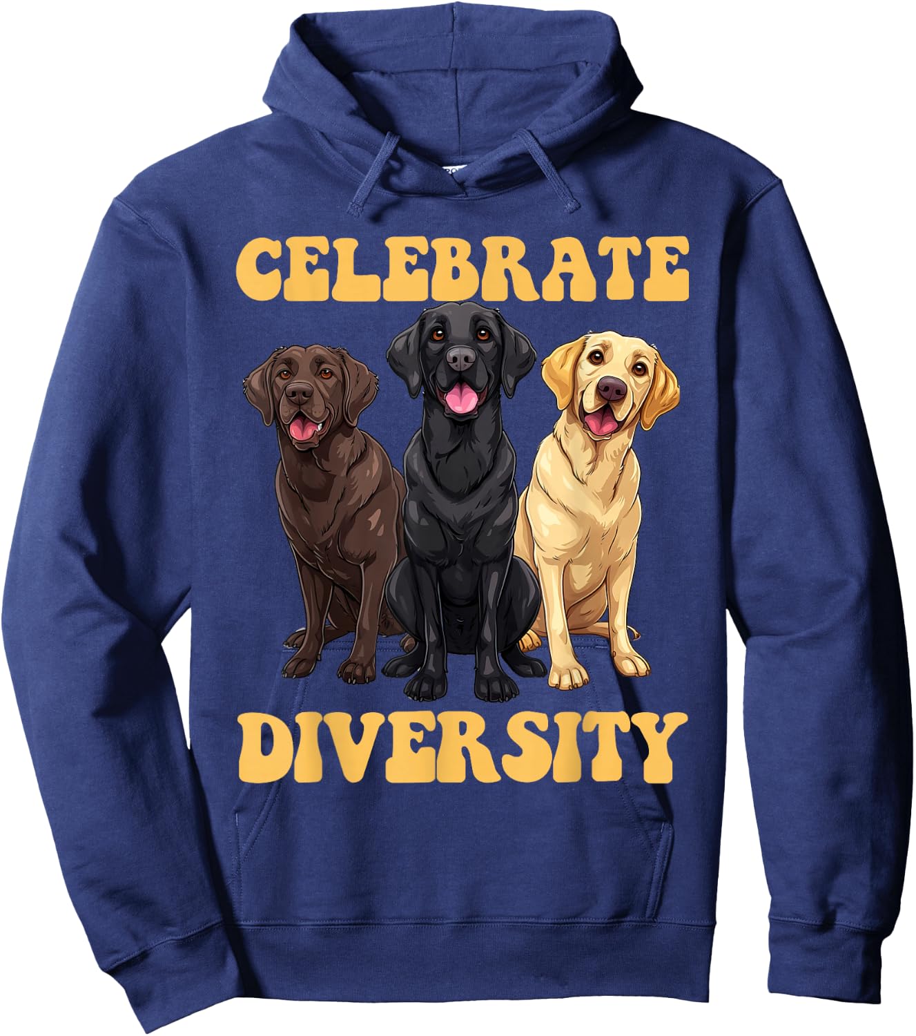 Labrador Dogs CELEBRATE DIVERSITY Retriever Owners Hoodie - Hoodie | Navy