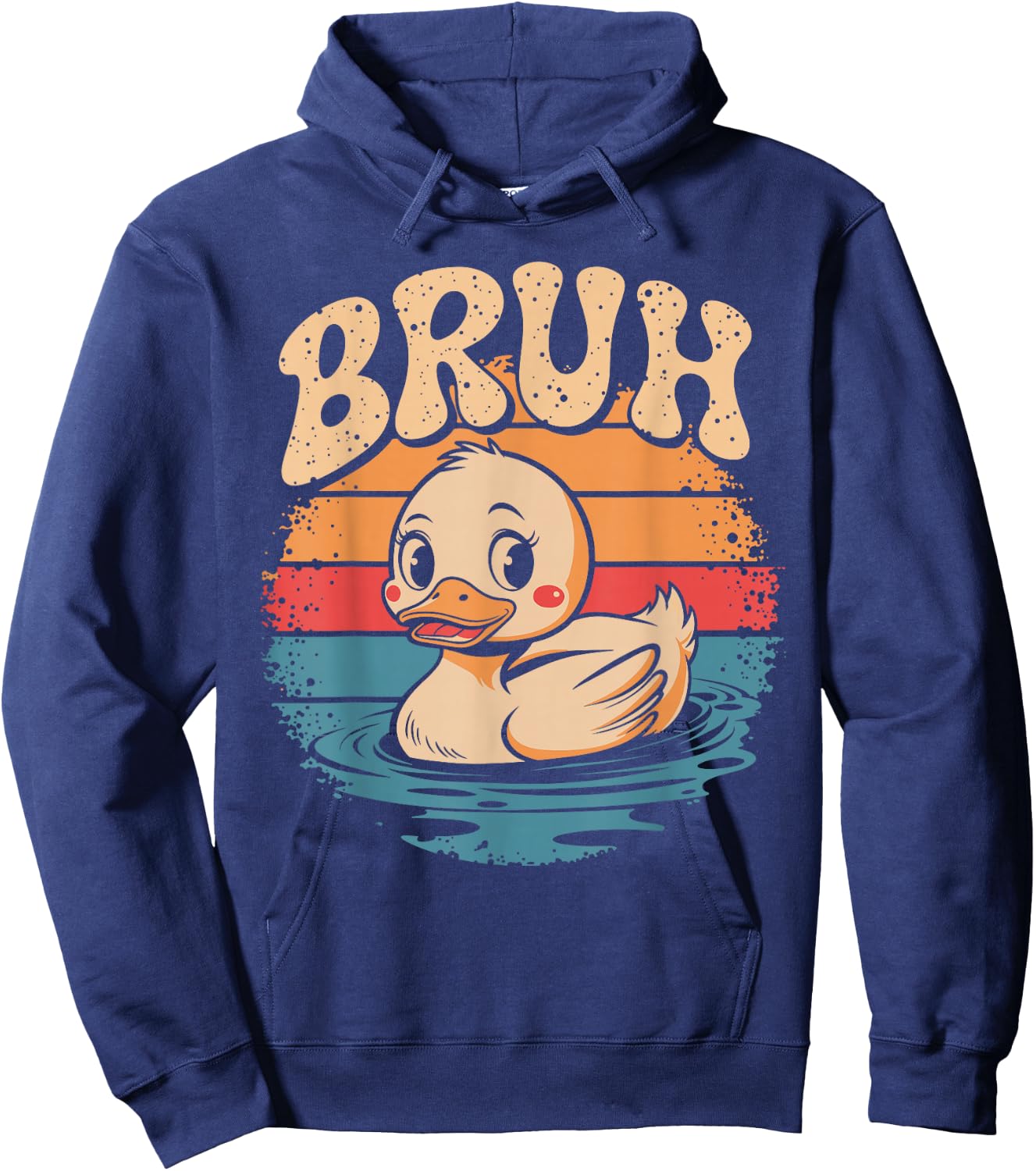 Bruh Funny Rubber Duck Lovers Meme Men Women Boys Girls Hoodie - Hoodie | Navy