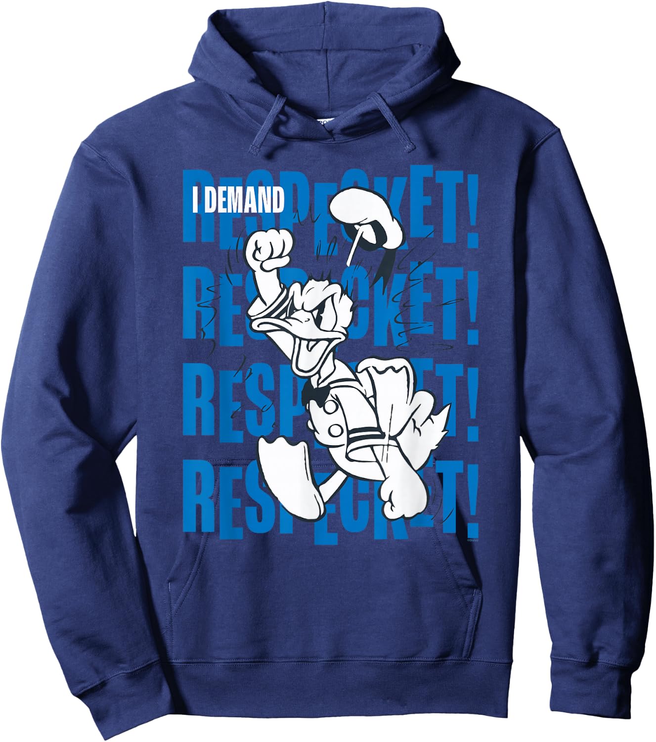 Disney Donald Duck 90th Anniversary I Demand Respect! Retro Hoodie - Hoodie | Navy