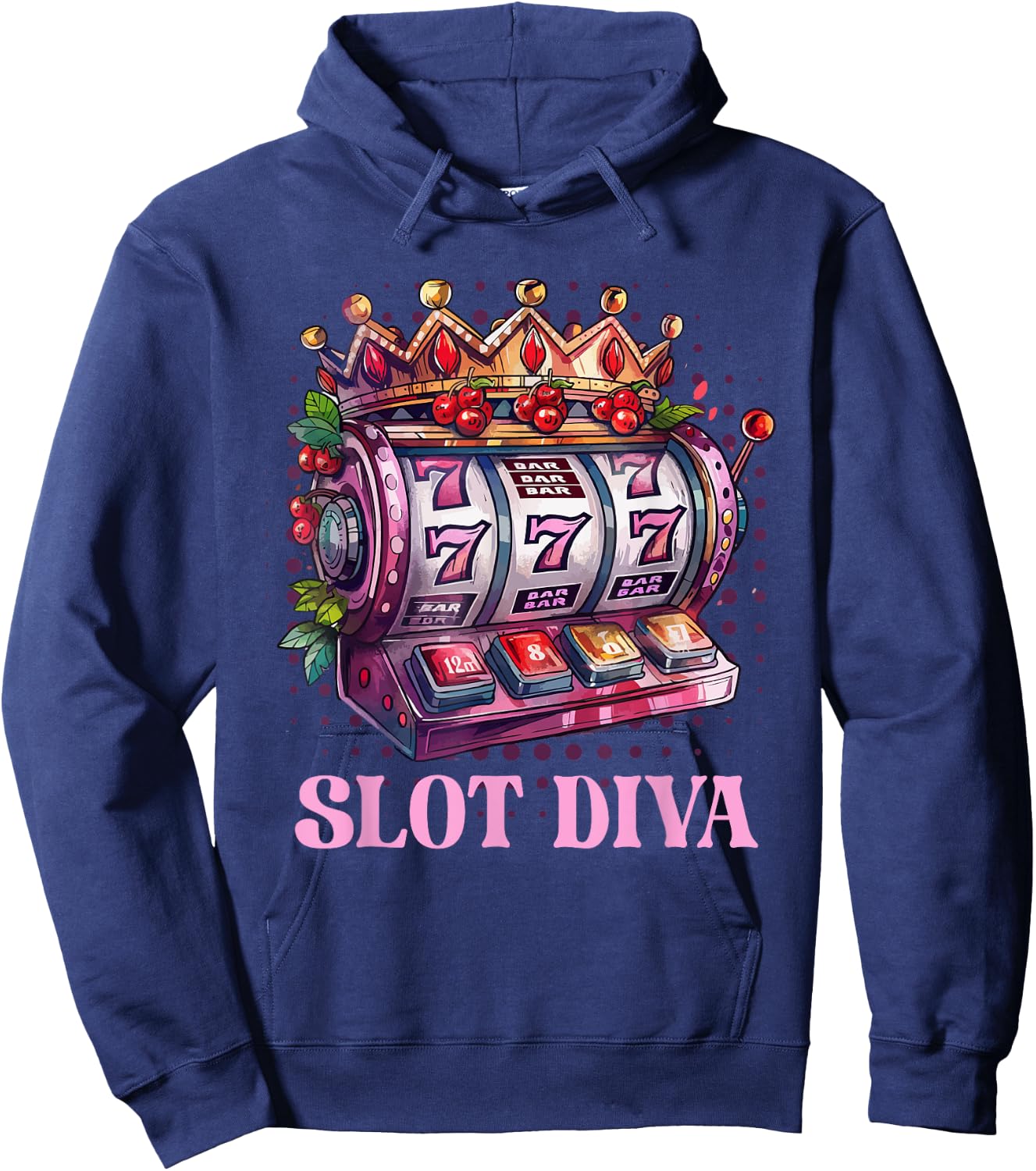 Glücksspiel Automaten SLOT DIVA 777 Frauen Spielautomaten Hoodie - Hoodie | Navy