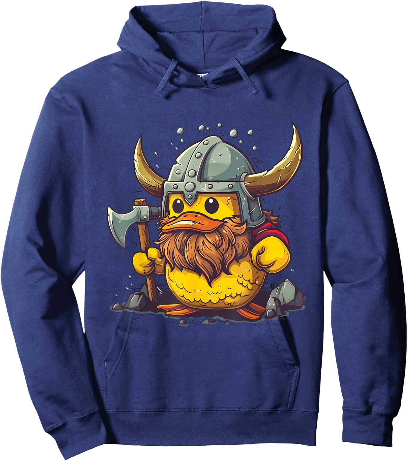 Viking Duck Rubber Duck Lover Viking Helmet Rubber Duck Hoodie - Hoodie | Navy