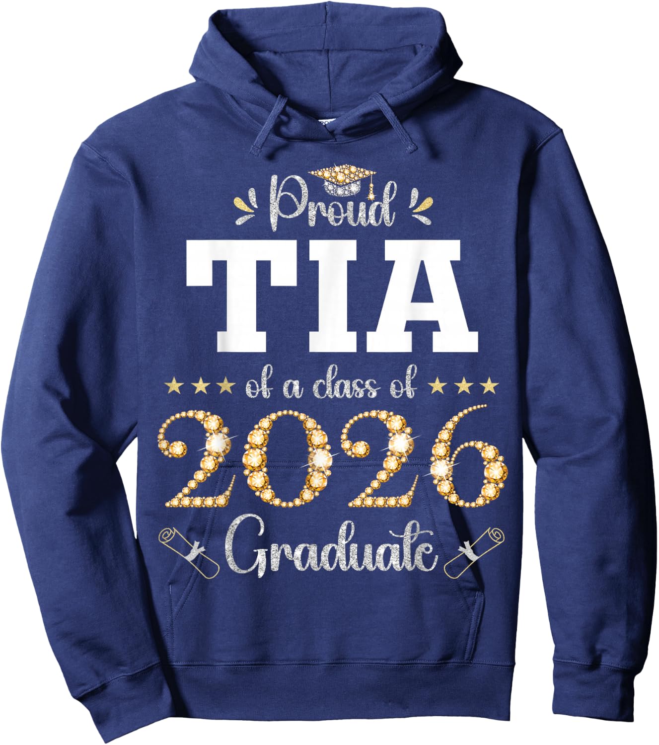 Proud Tia of A Class of 2026 Graduate Graduation Hoodie - Hoodie | Navy
