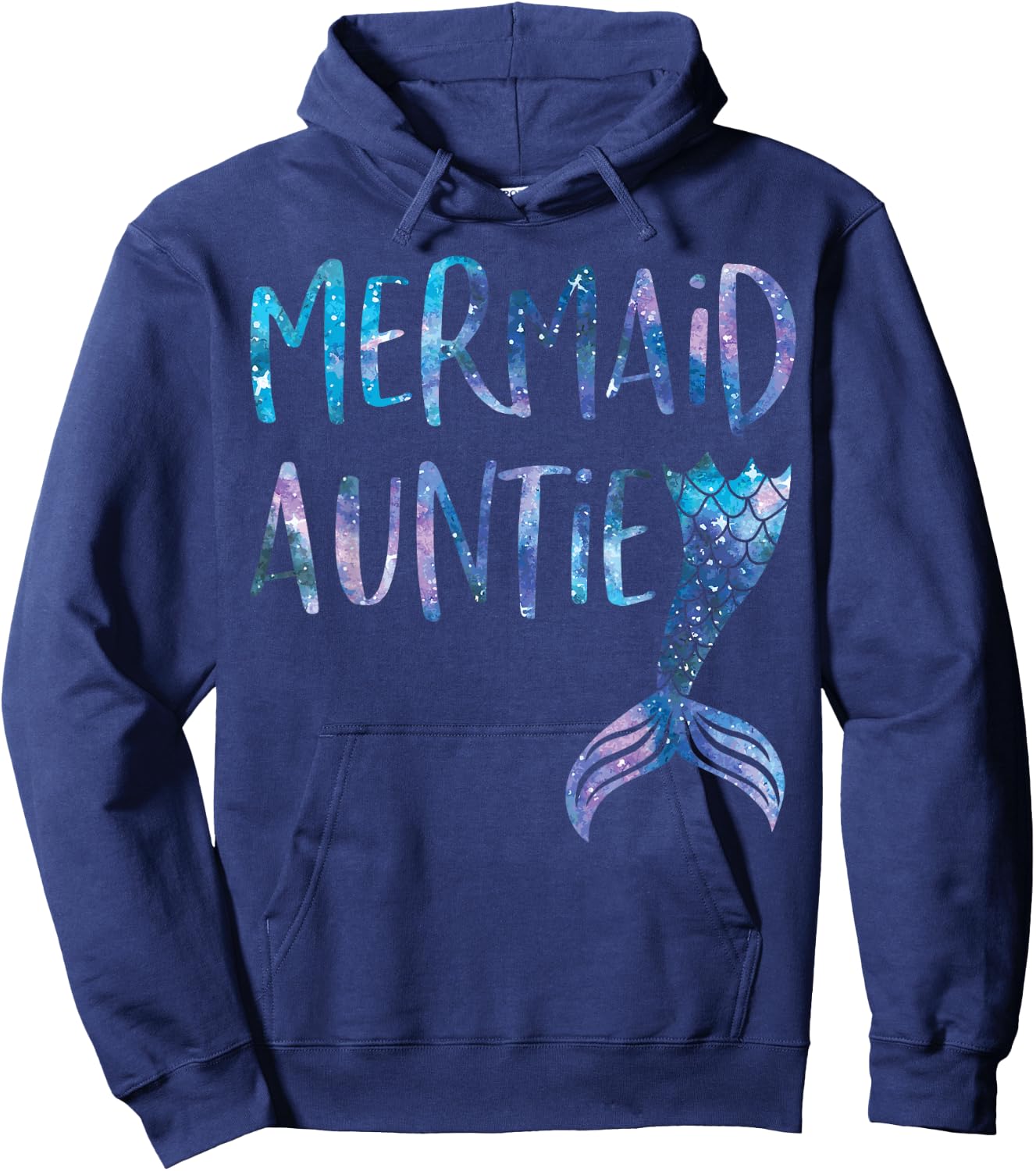 Mermaid Auntie Tail Matching Mermaid Squad Birthday Party Hoodie - Hoodie | Navy
