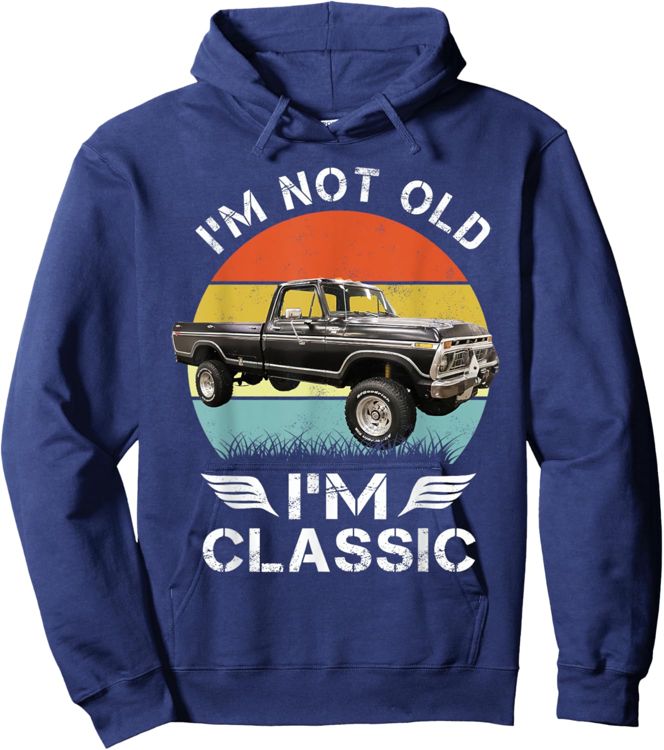 1977 classic f250 black , Small Hoodie - Hoodie | Navy