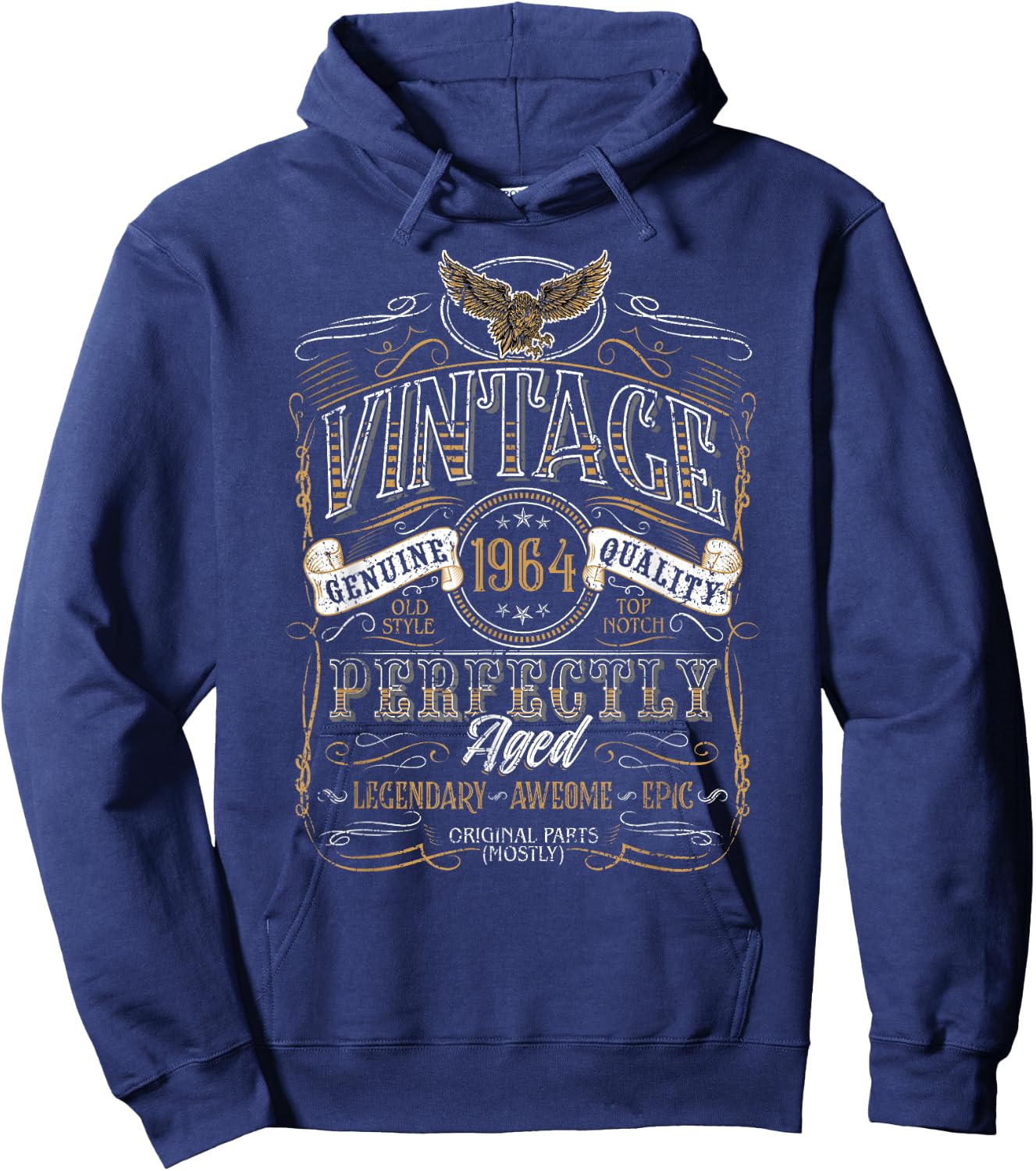 1964 Vintage Birthday Retro Vintage Men Women Gift , black Hoodie - Hoodie | Navy