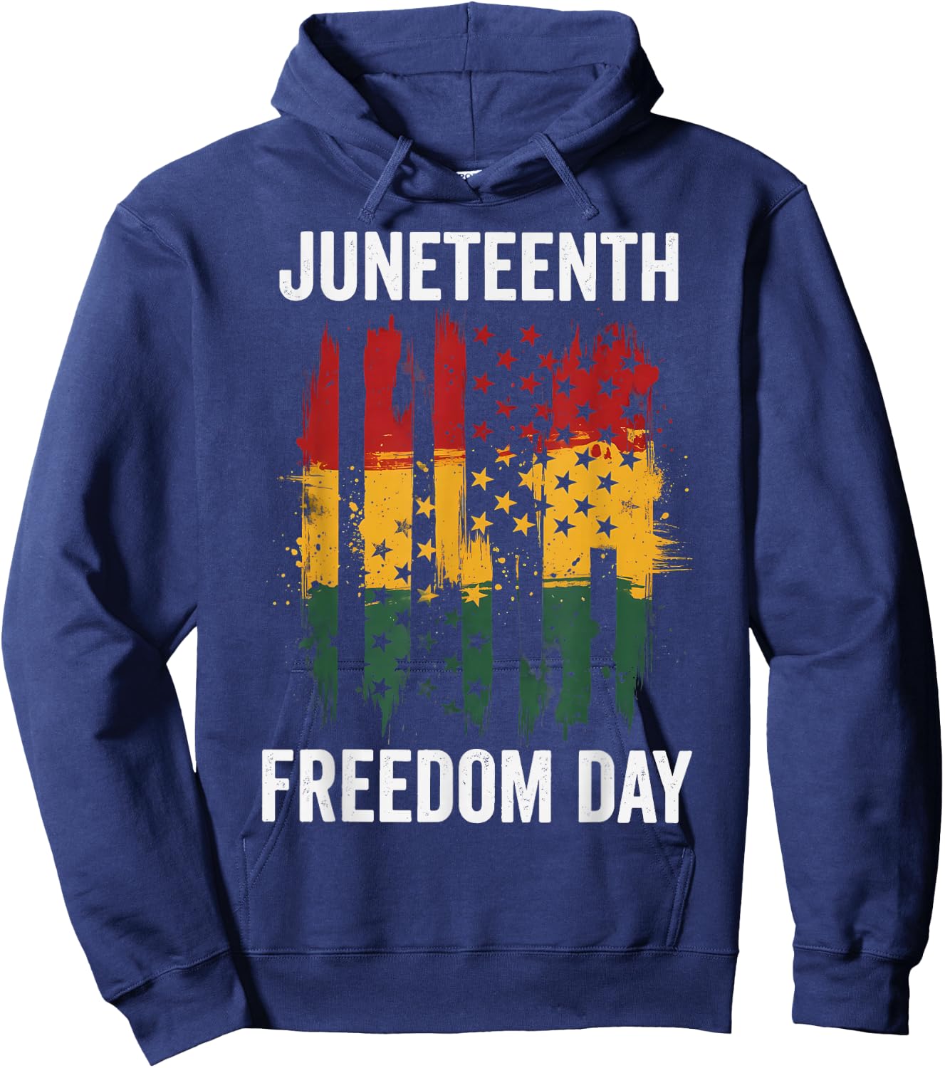 Juneteenth 1865 Freedom Day African Americans Flag Hoodie - Hoodie | Navy