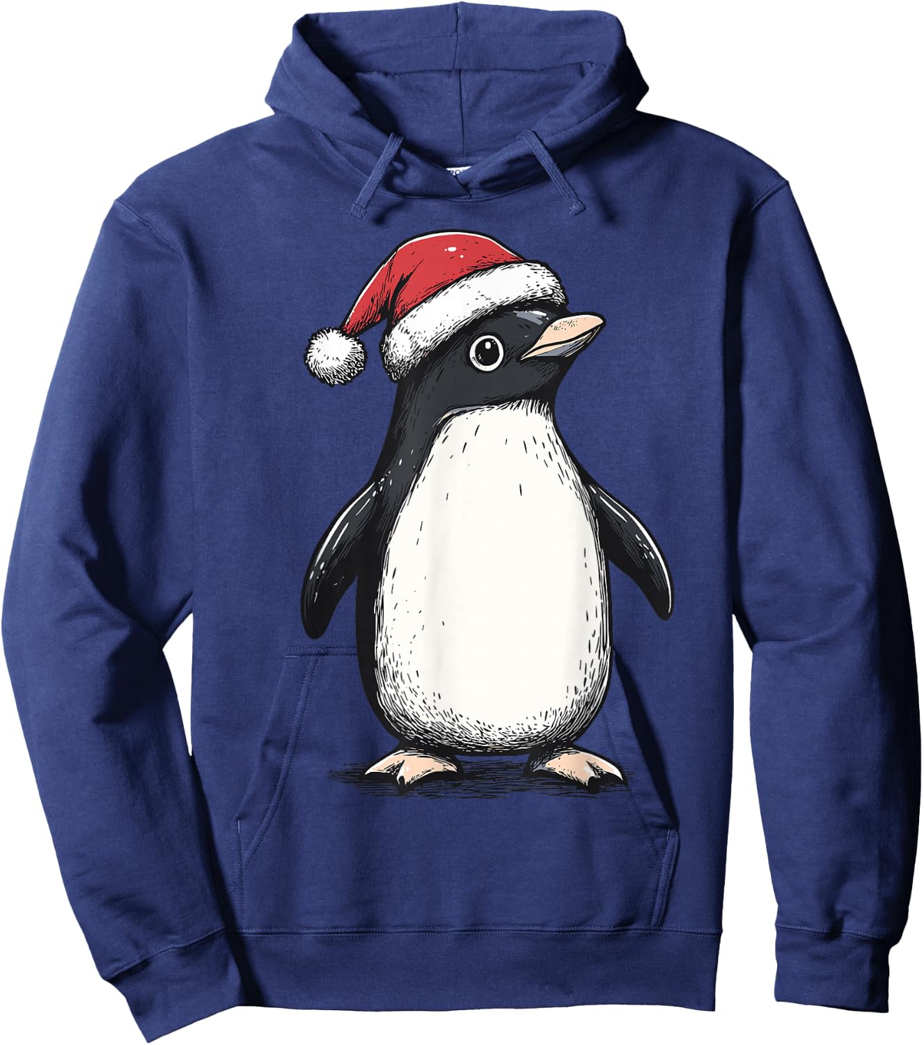 Penguin Santa Hat Penguin Lovers Christmas Men Women Kids Hoodie - Hoodie | Navy