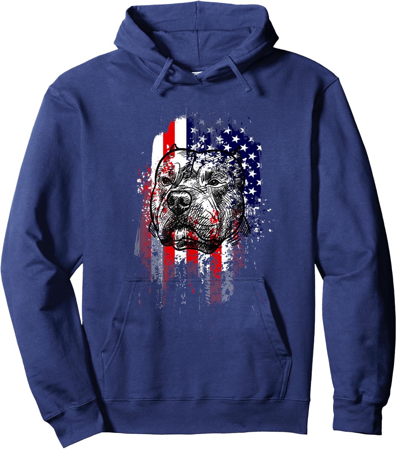 Pitbull Patriotic Men Hoodie - Hoodie | Navy