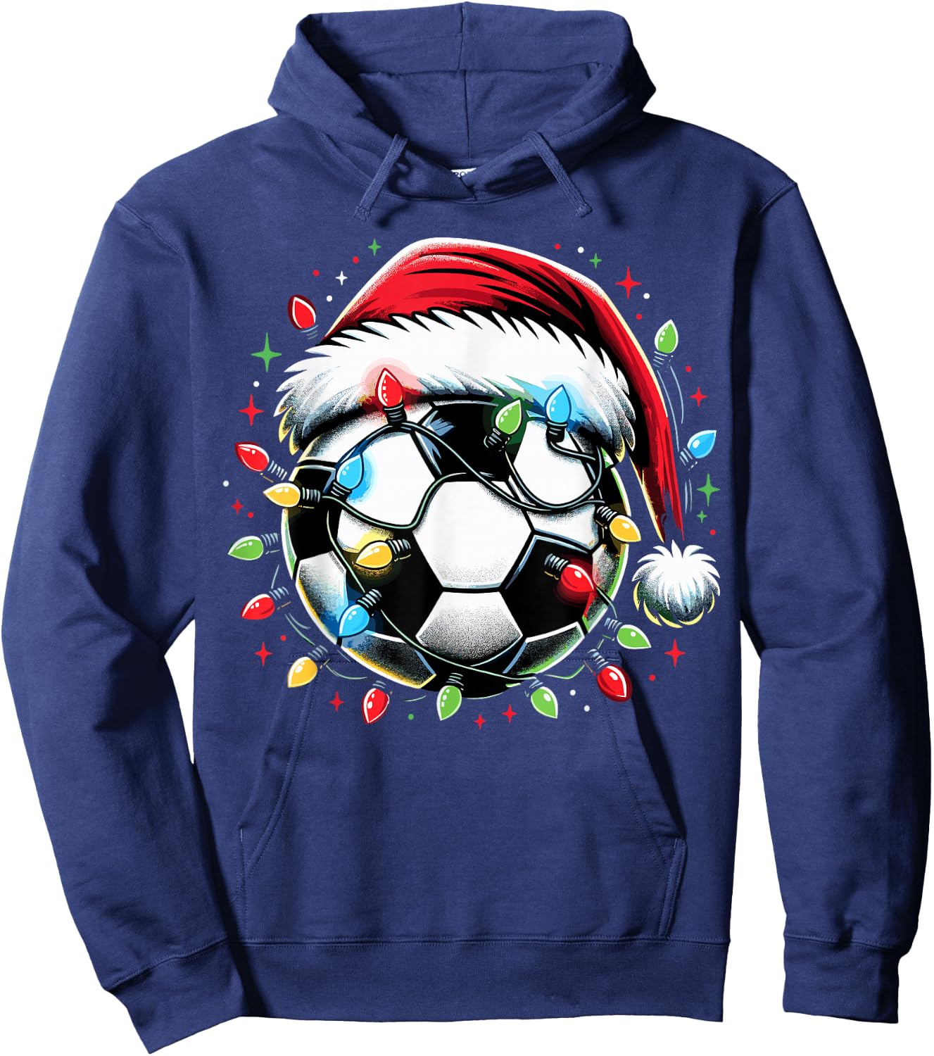 Santa Soccer Ball Lover Christmas Hoodie - Hoodie | Navy