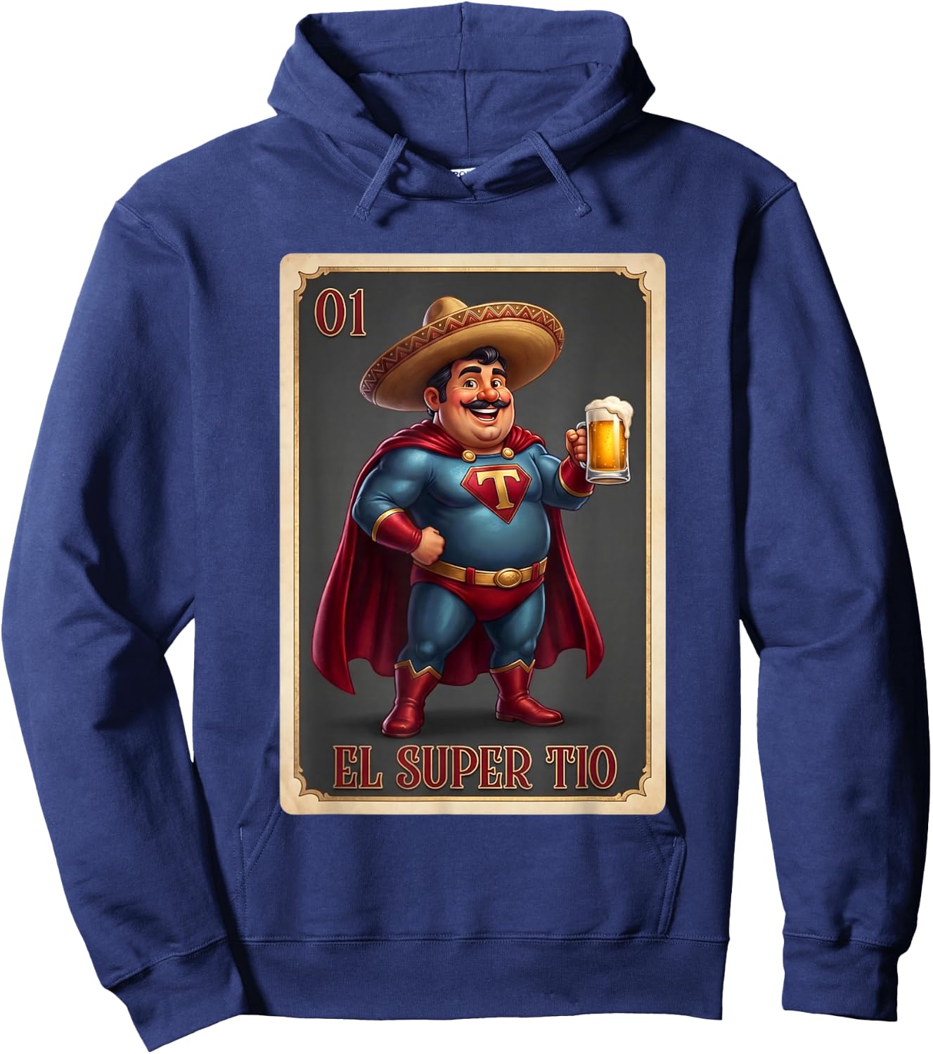 Mexican Uncle Drinking Lover TIO El TIO Mexican Bingo Hoodie - Hoodie | Navy