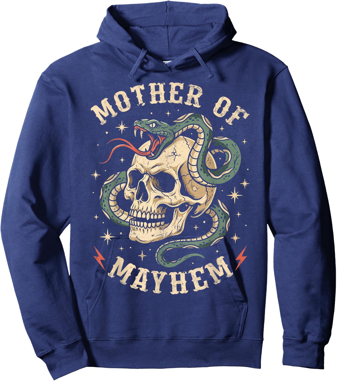 Mother of Mayhem Women Mom Funny Mothers Day Matching Family Hoodie - Hoodie | Navy