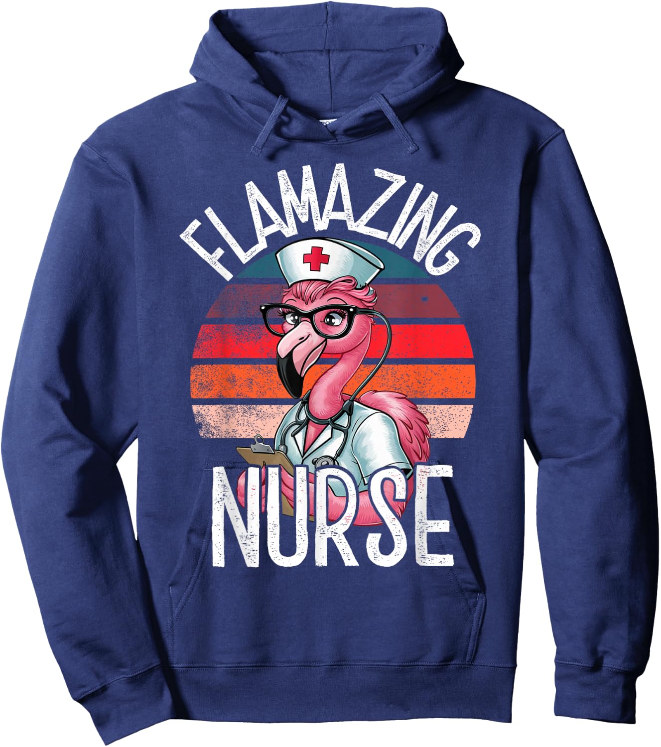 Nurse Designs by MCG.Co Funny Flamingo Lover Nurse Day Appreciation Hoodie - Hoodie | Navy