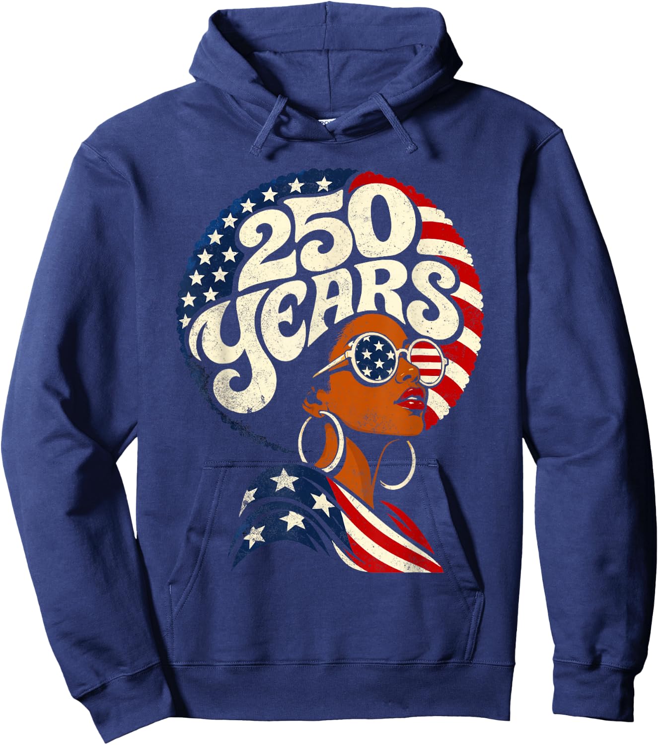 Fourth of July Black African American 250th Anniversary USA Hoodie - Hoodie | Navy