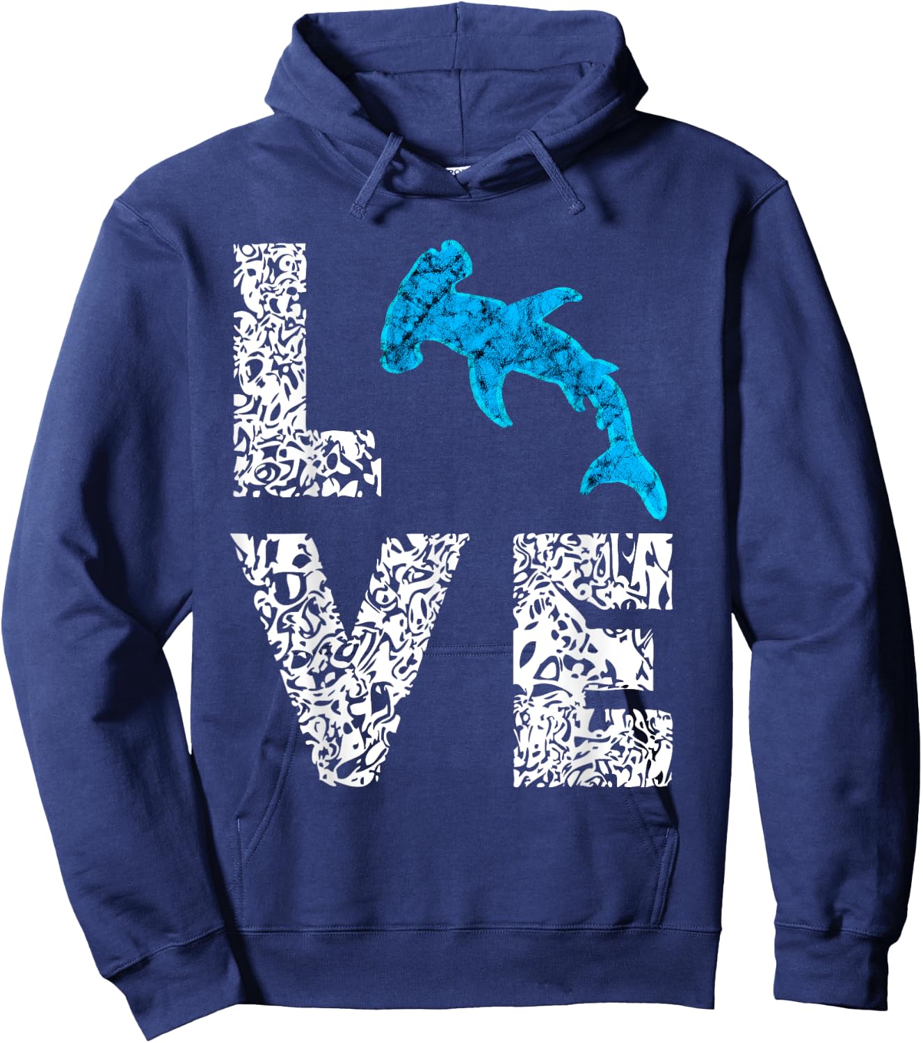 Sphyrna Hammerhead Shark Love Ocean Sea Life Fish Hoodie - Hoodie | Navy