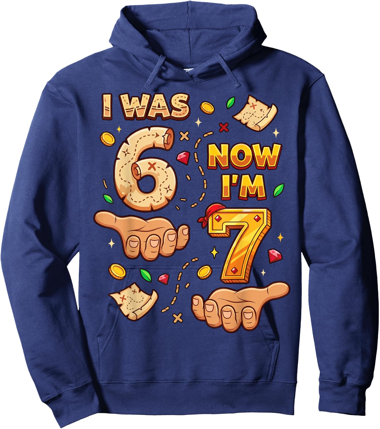 I was 6 Now I'm 7 7th Birthday 6 7 Birthday Boys Hoodie - Hoodie | Navy