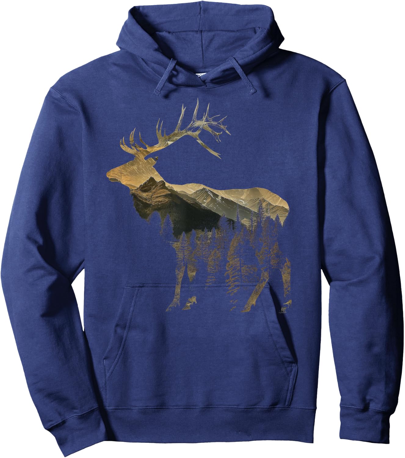 Elk Hunter Hunting Nature Lover Mountains Hiking Hoodie - Hoodie | Navy