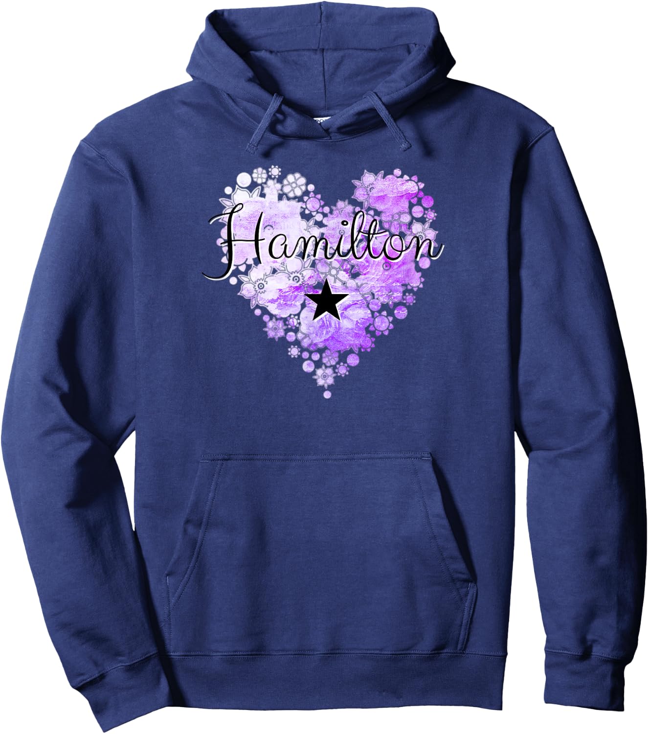 I Love Hamilton Heart Gift Teenage Girl Women Hoodie - Hoodie | Navy