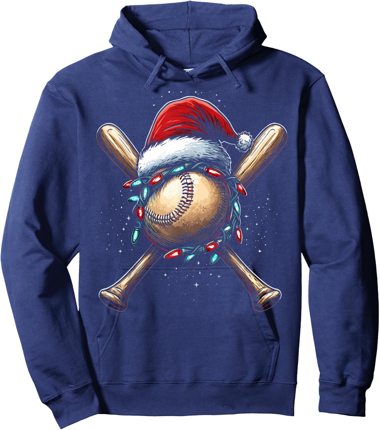 Christmas Baseball Pajama Santa Boys Girls Kids Xmas Hoodie - Hoodie | Navy