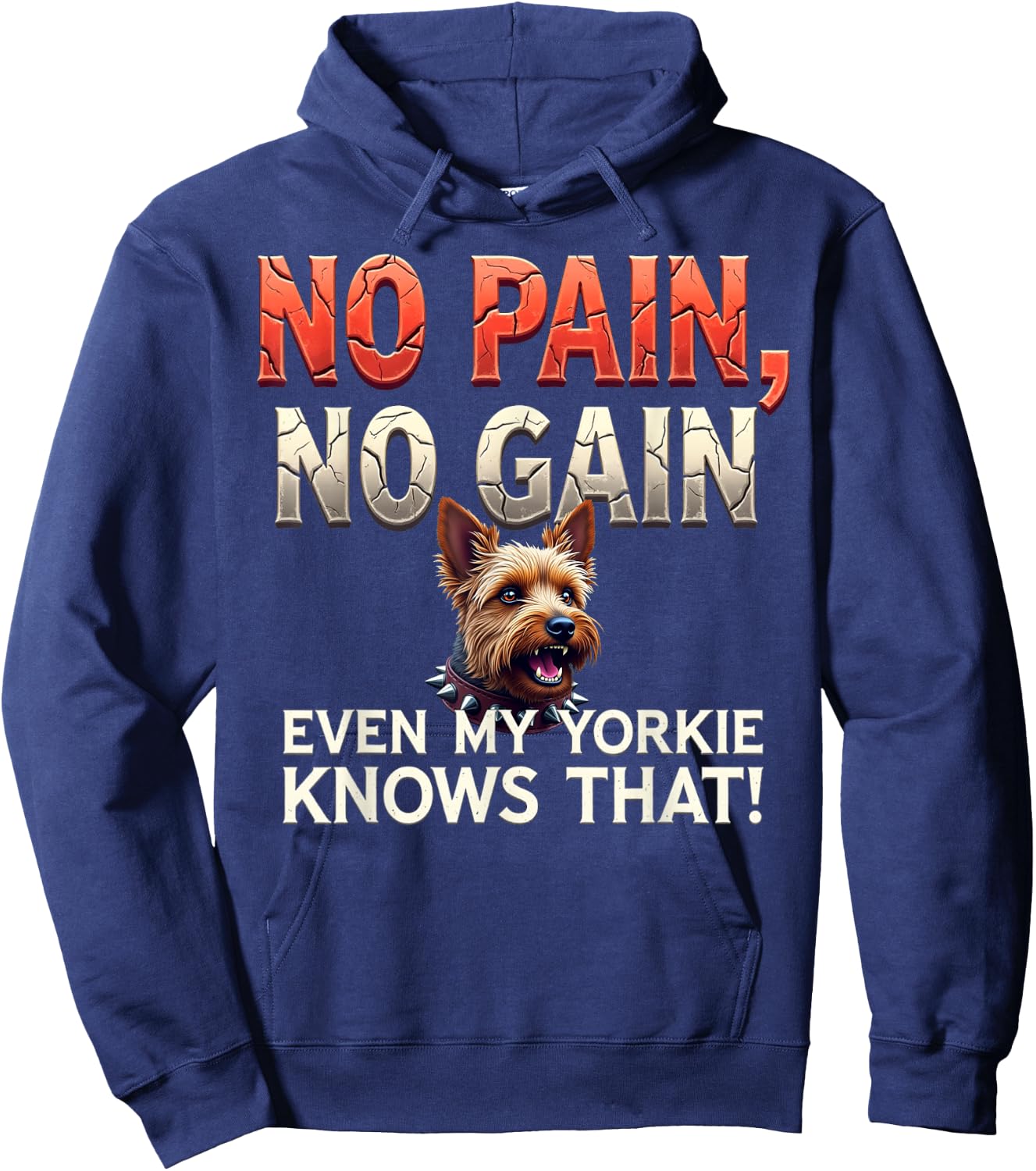 Funny Gym Gift Yorkshire Terrier Dog Owners Hoodie - Hoodie | Navy