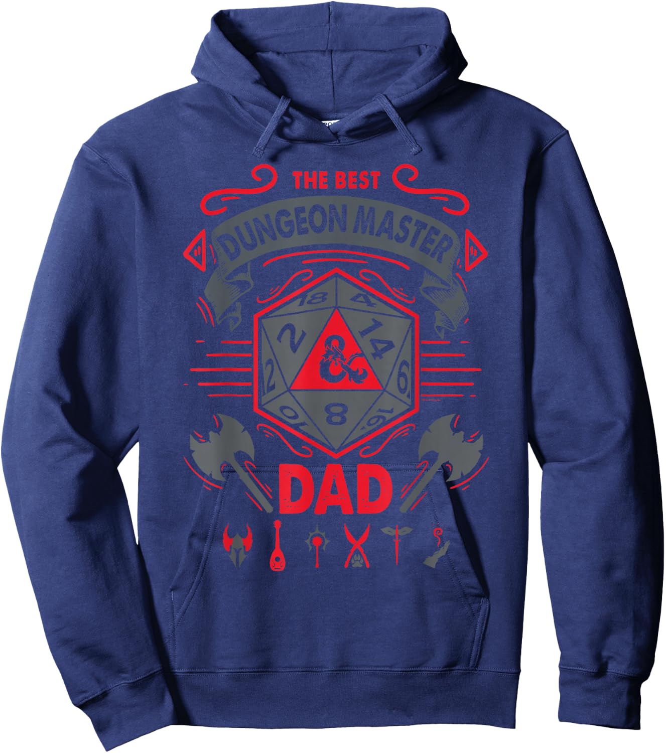 Dungeons & Dragons The Best Dungeon Master Dad Die Logo , black Hoodie - Hoodie | Navy