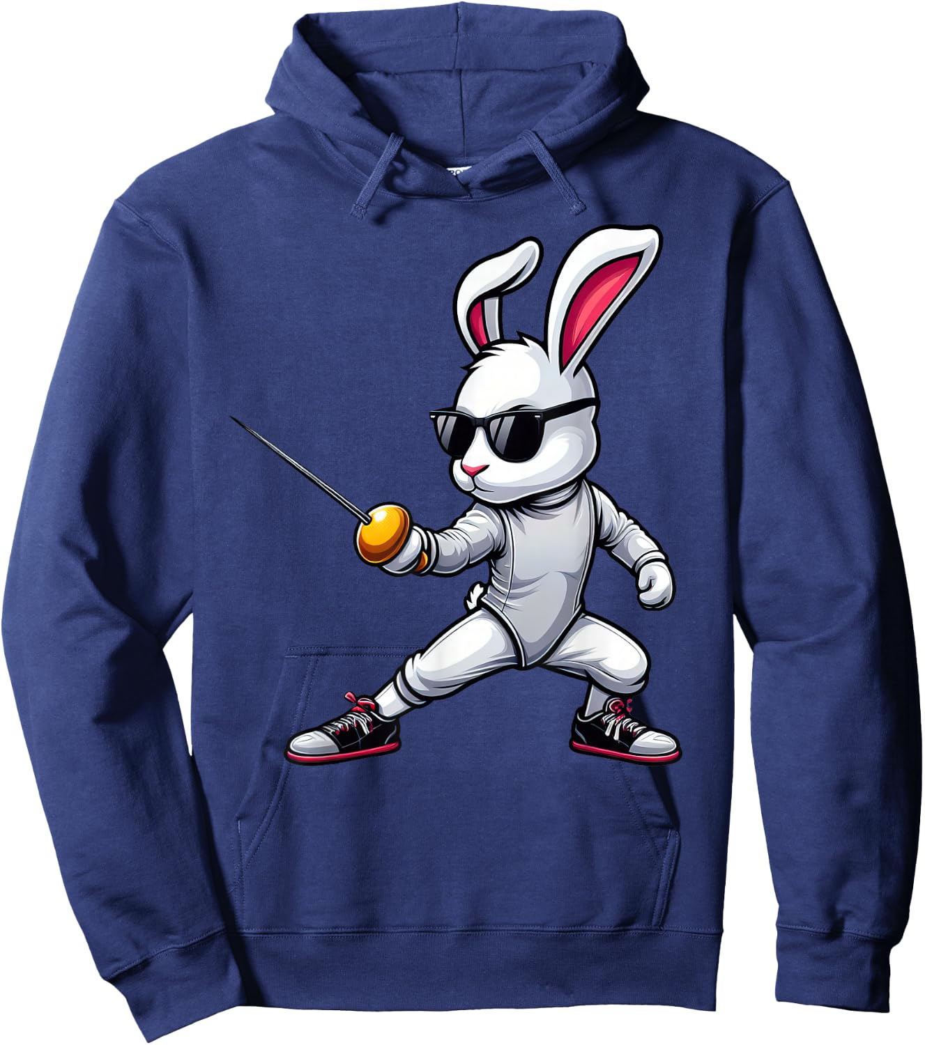 Funny Fencing Player Bunny Kids Men Easter Fencing Hoodie - Hoodie | Navy
