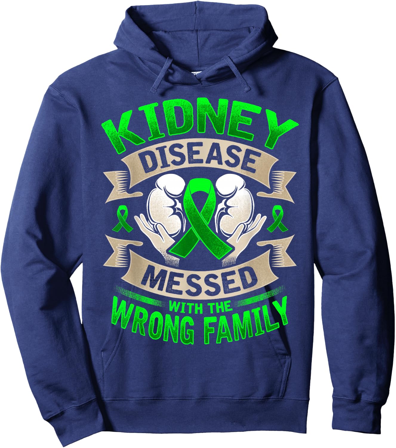 Kidney Disease Awareness Hoodie - Hoodie | Navy
