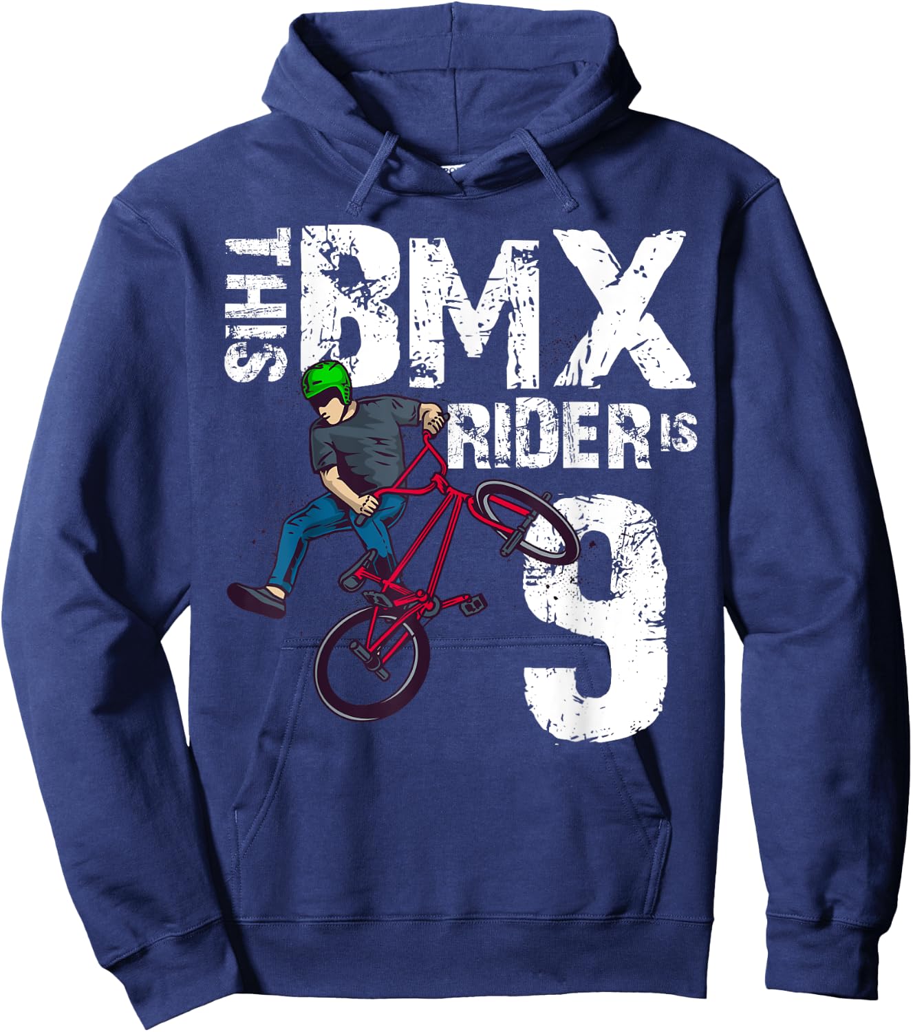 Dieser BMX-Fahrer ist 9 Jahre alt, passender Geburtstags-Fahrradliebhaber Hoodie - Hoodie | Navy