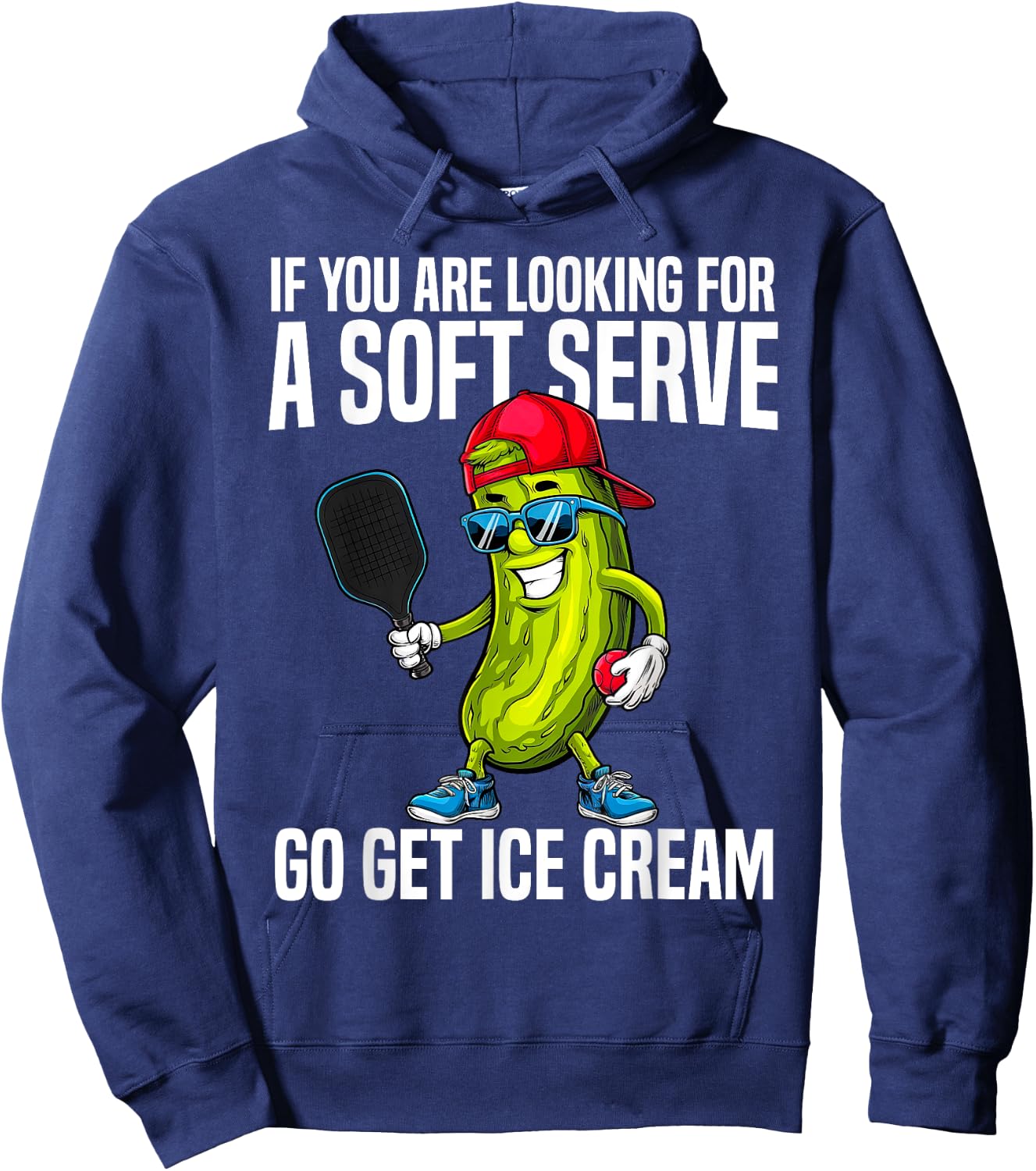 Funny Pickleball Design Funny Pickle Pickleball Graphic Hoodie - Hoodie | Navy
