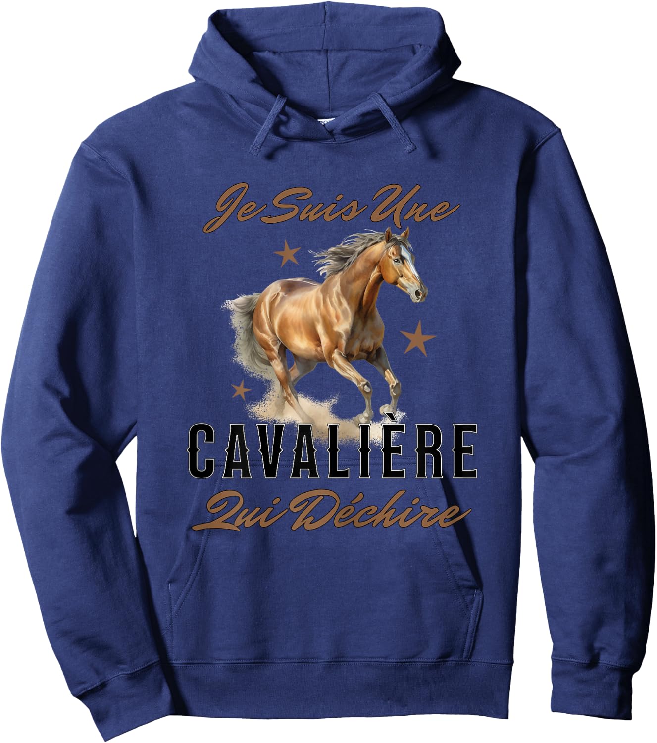 Girl Riding Horse Je Suis Une Rider Qui Déchire , white, S Hoodie - Hoodie | Navy