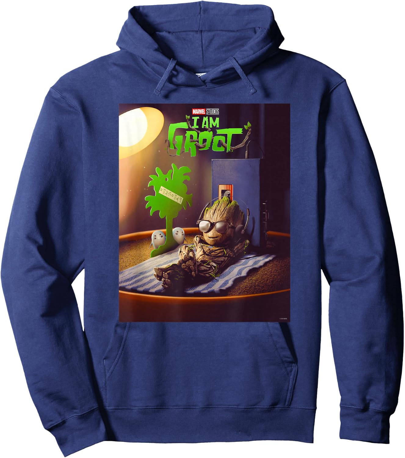 Marvel Studios I Am Groot Poster , black Hoodie - Hoodie | Navy