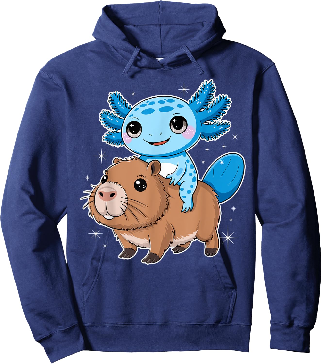 Capybara Kawaii Animal Axolotl Capybara Hoodie - Hoodie | Navy