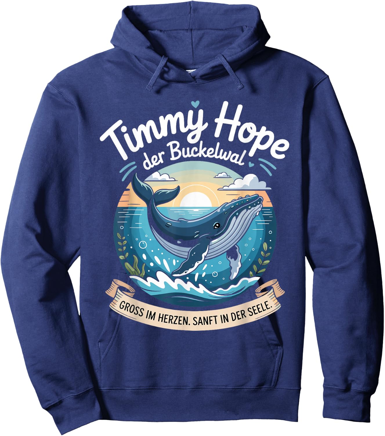 Timmy Hope Buckelwal Wal Meer Ozean Natur Design Hoodie - Hoodie | Navy