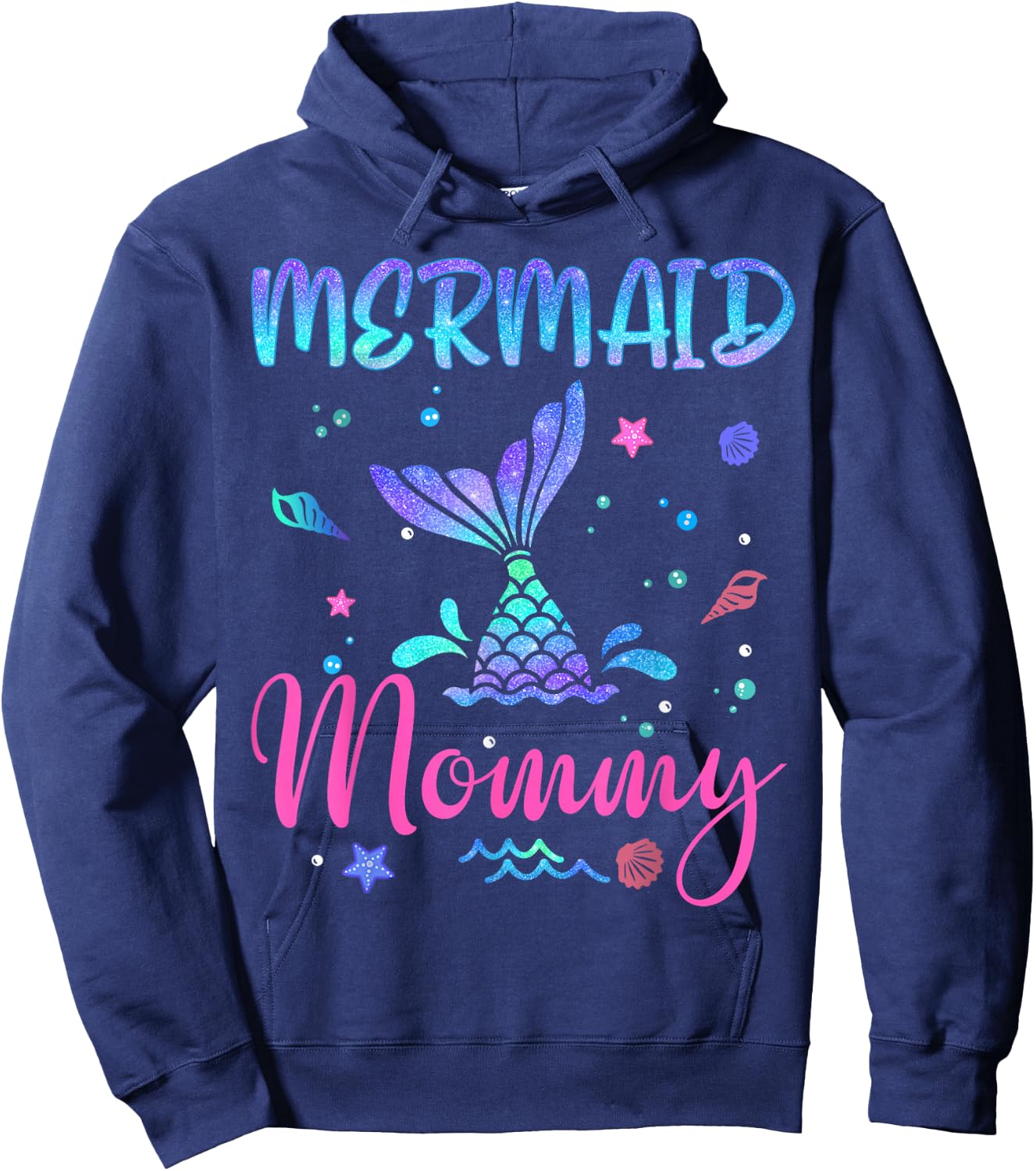Birthday Mermaid Mommy Matching Family Bday Party Squad Hoodie - Hoodie | Navy