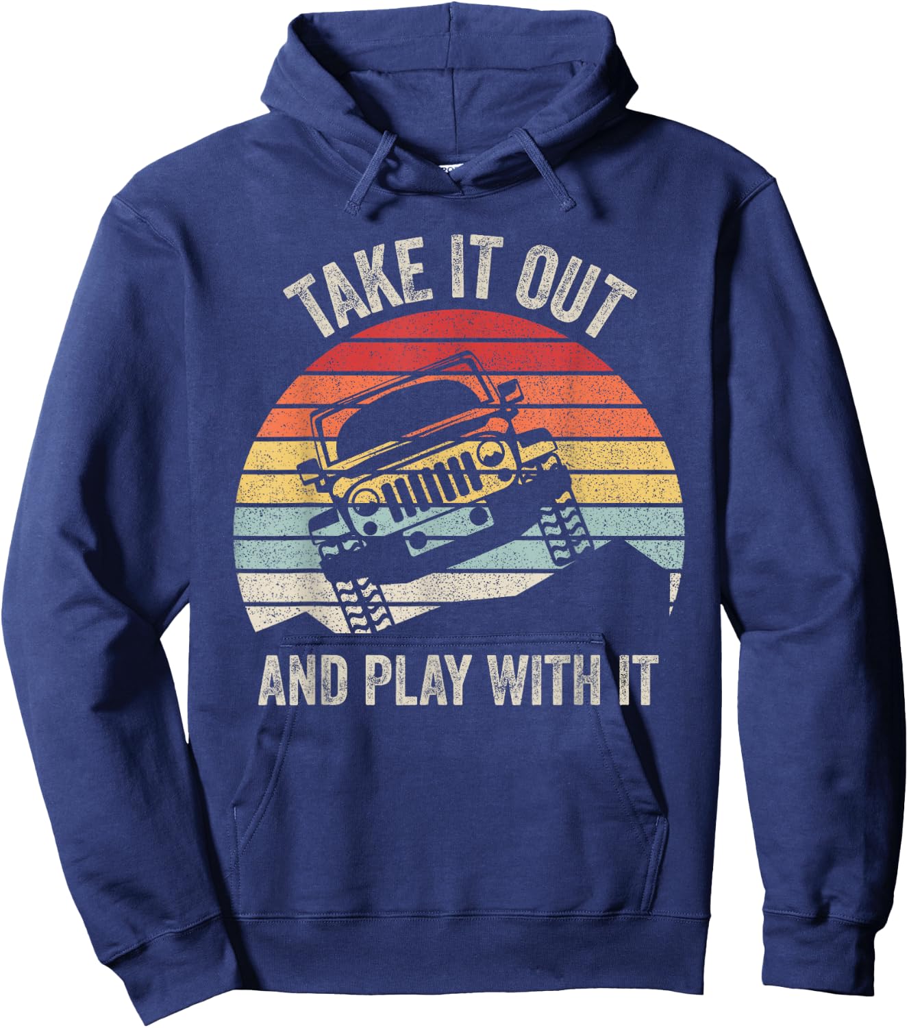 Catch Some Rays Vintage Retro Take It Out And Play With It Funny 4X4 Black -Adults Hoodie - Hoodie | Navy