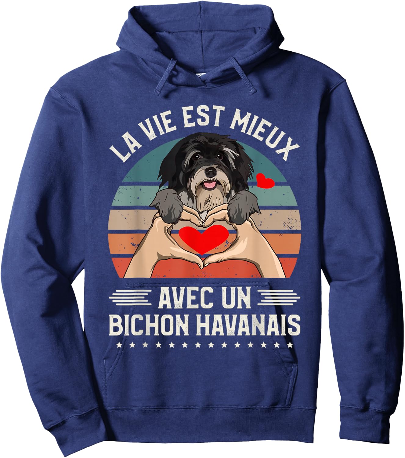 Life Is Better With A Bichon Havanese , Black, S Hoodie - Hoodie | Navy