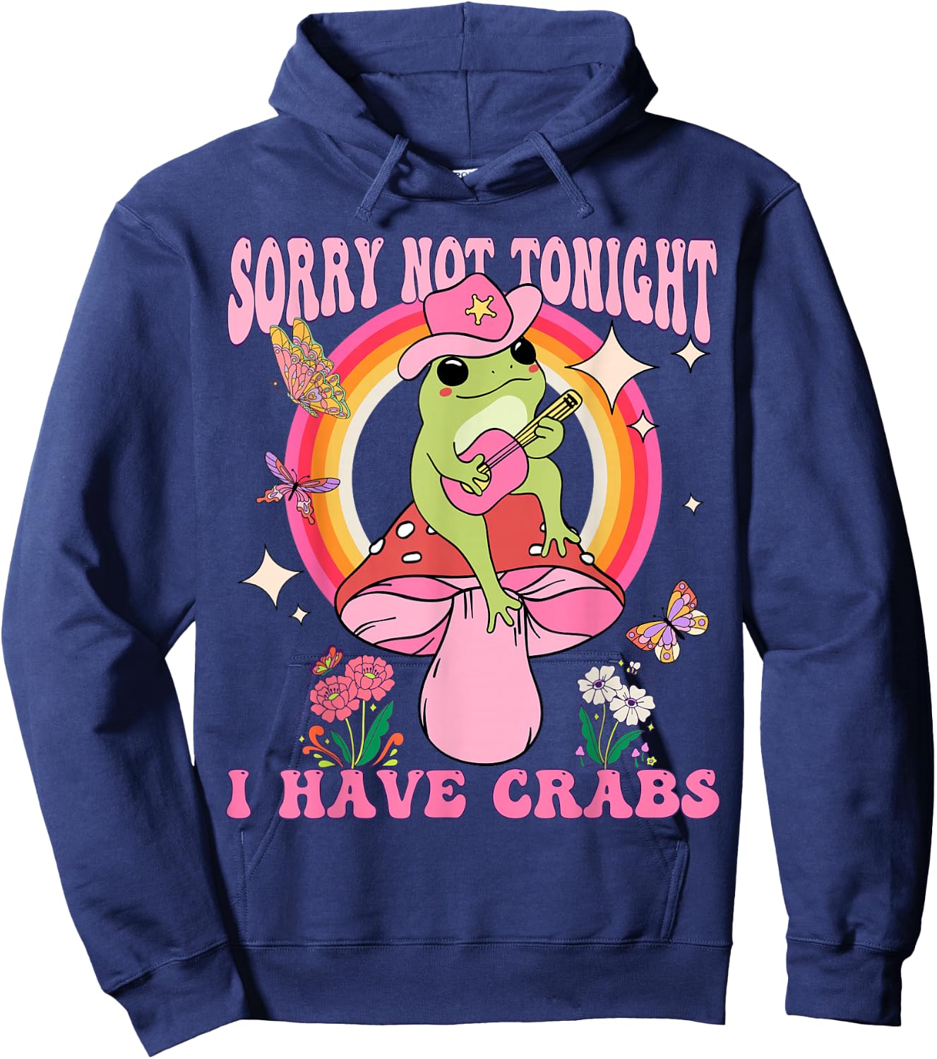 Groovy Sorry Not Tonight I Have Crabs Funny Bachelor Party Hoodie - Hoodie | Navy