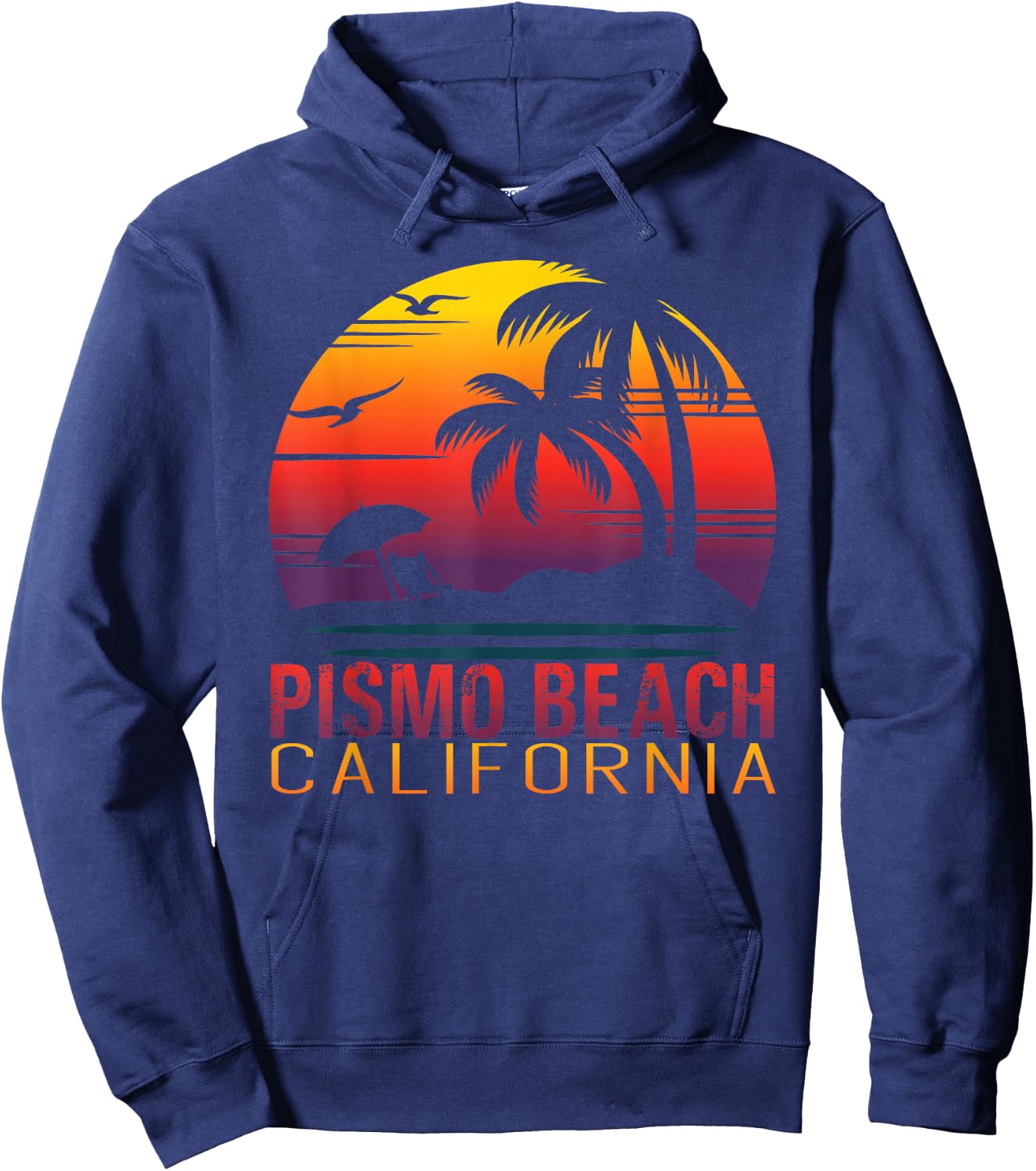 Retro Sunset Pismo Beach California Summer Vacation Gift Men Women Girls Kids Hoodie - Hoodie | Navy