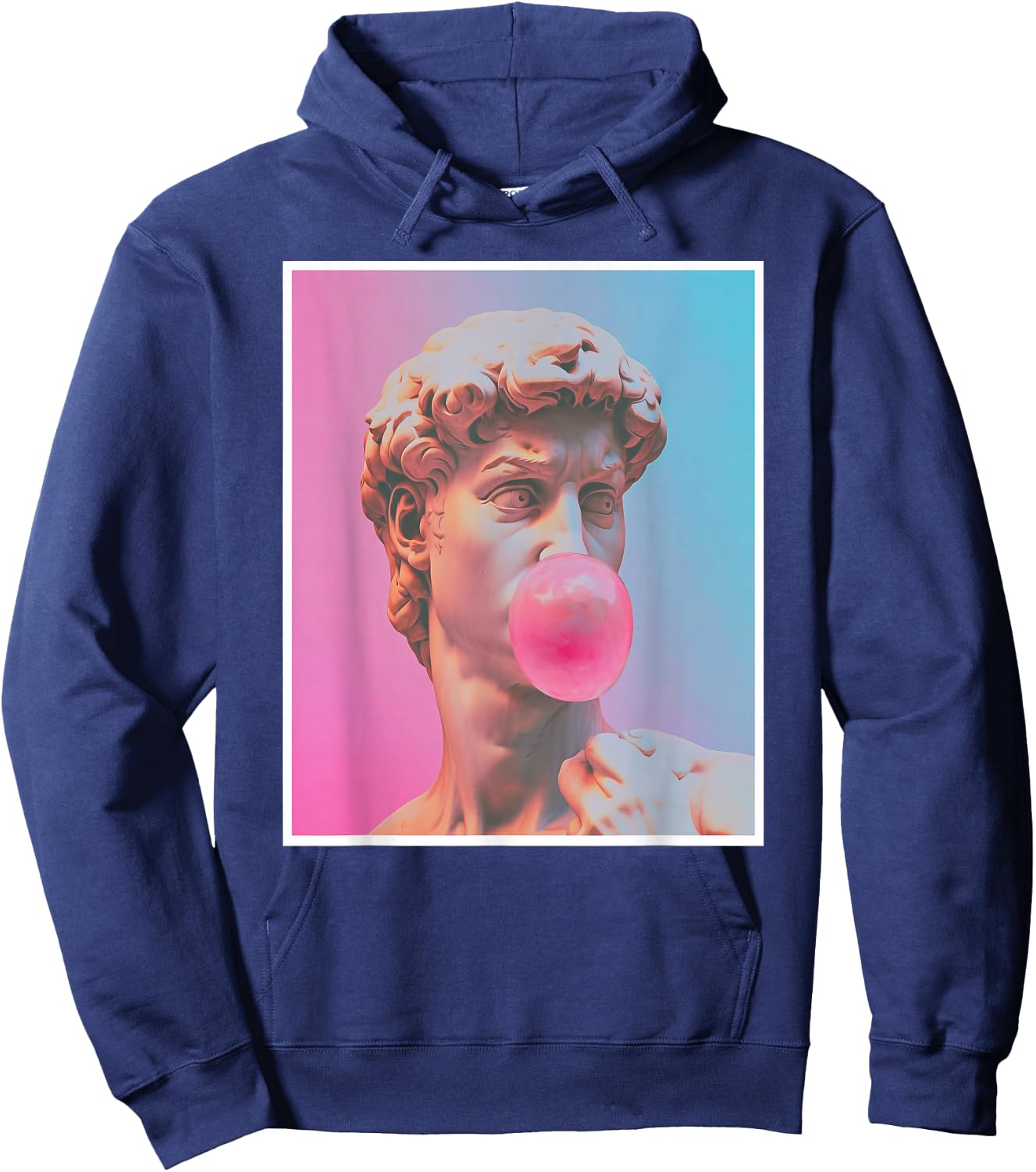 David Michelangelo Renaissance Statue Bubblegum Pop Art Hoodie - Hoodie | Navy