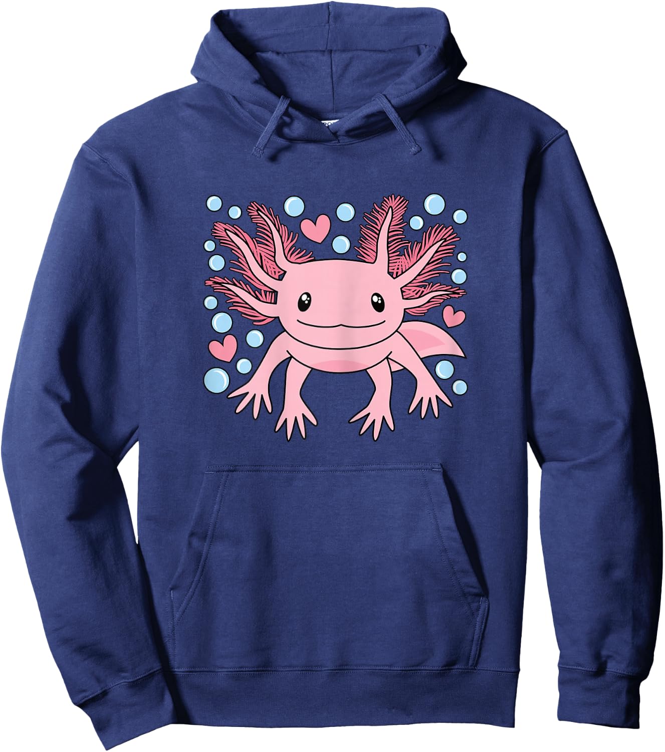 Cute Kawaii Axolotl Salamander Women Girls Kids Hoodie - Hoodie | Navy