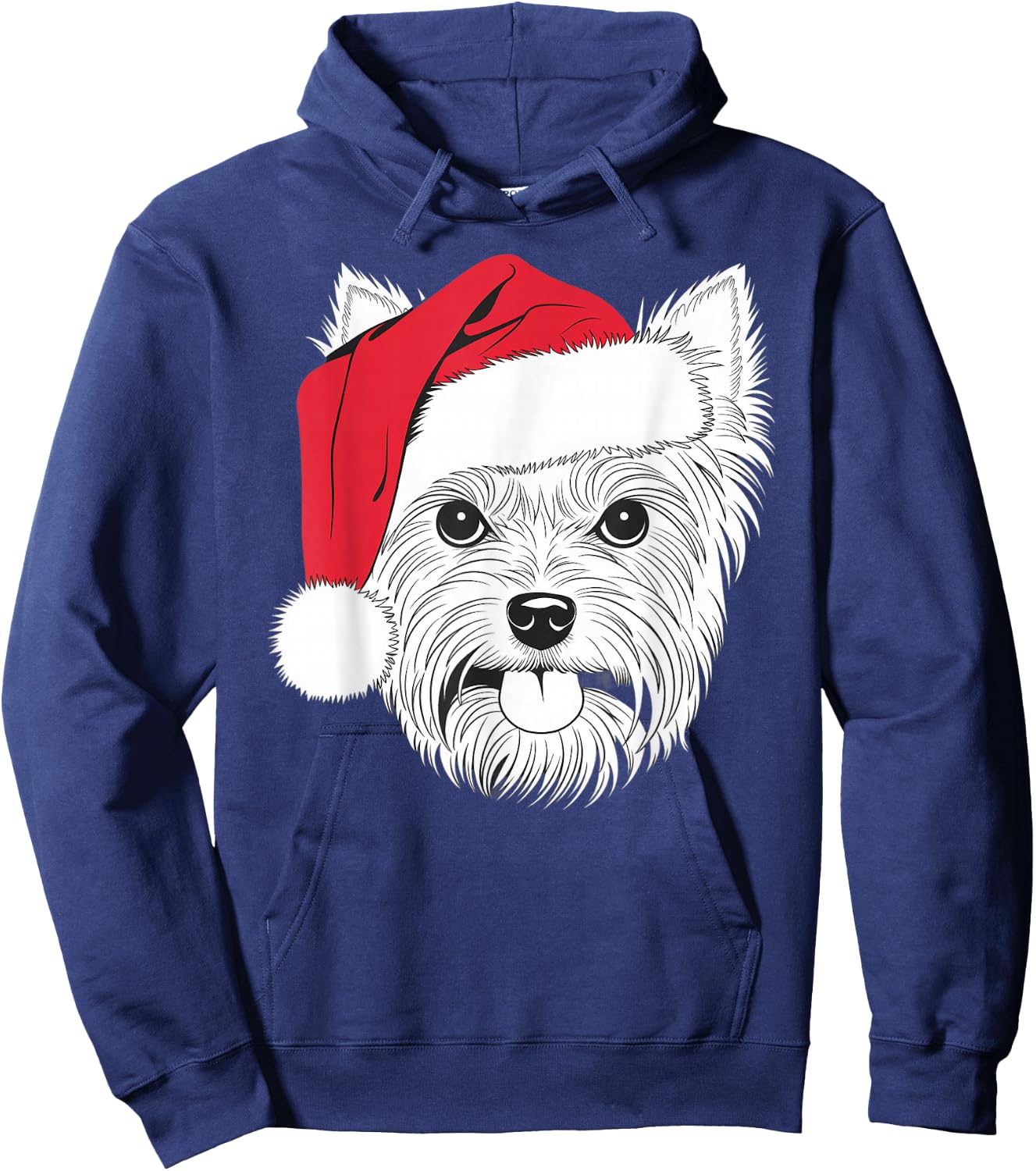 Joyful Yorkie Santa Dog on Yorkshire Terrier Christmas Women Kids Hoodie - Hoodie | Navy