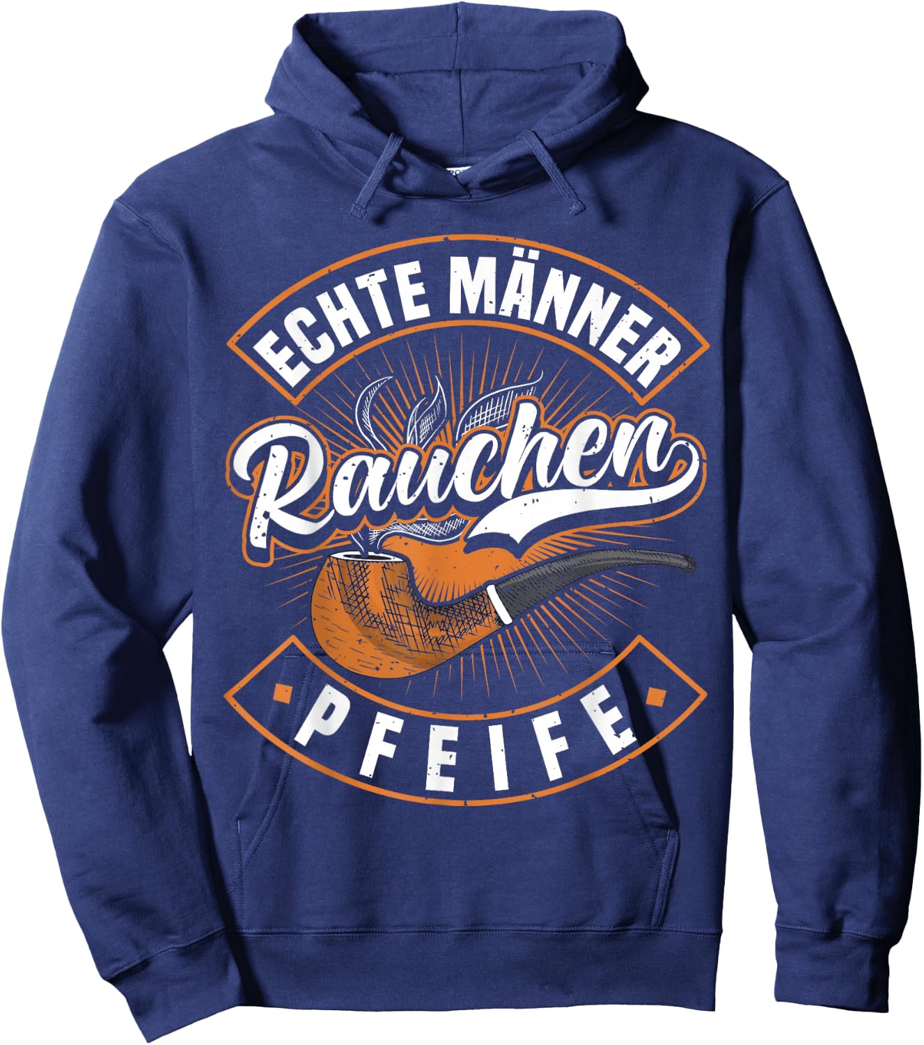 Men's Pipe, Smoker, Real Men Smoking Pipe, Pipe Smoker Hoodie - Hoodie | Navy