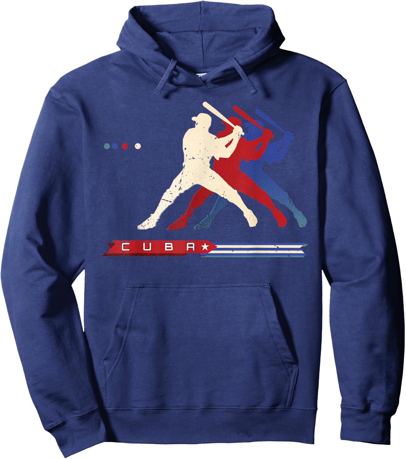 Cuba Baseball Shirt Cuban Flag Patriotic Heritage Month Hoodie - Hoodie | Navy