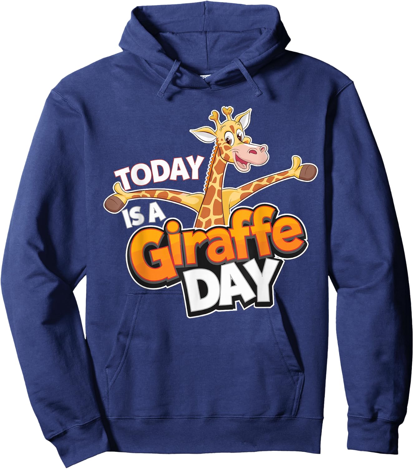 Childrens Today is a Giraffe Day Design | Kids Giraffe Hoodie - Hoodie | Navy