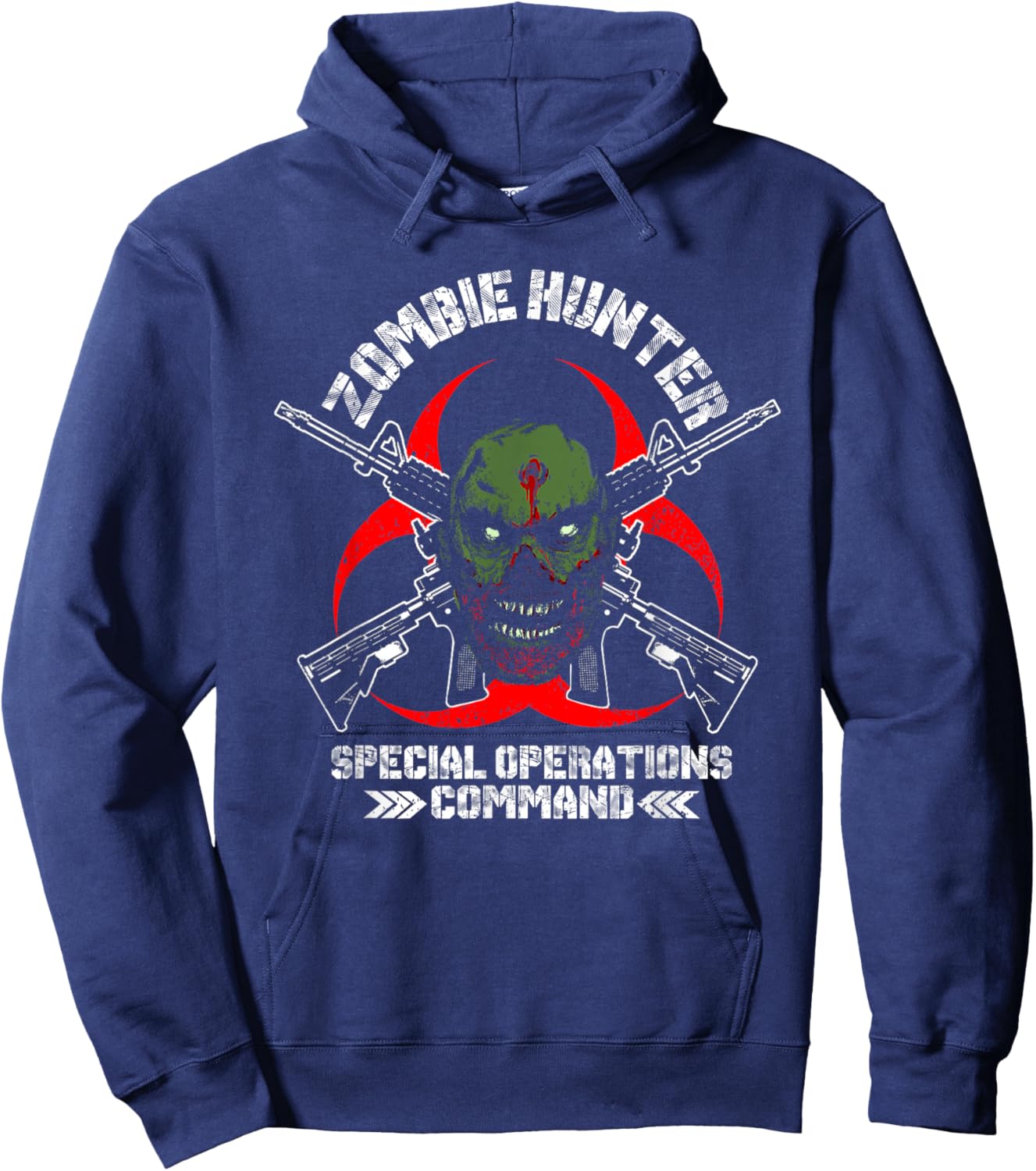 Zombie Hunter Special Operations Command T Shirt Hoodie - Hoodie | Navy