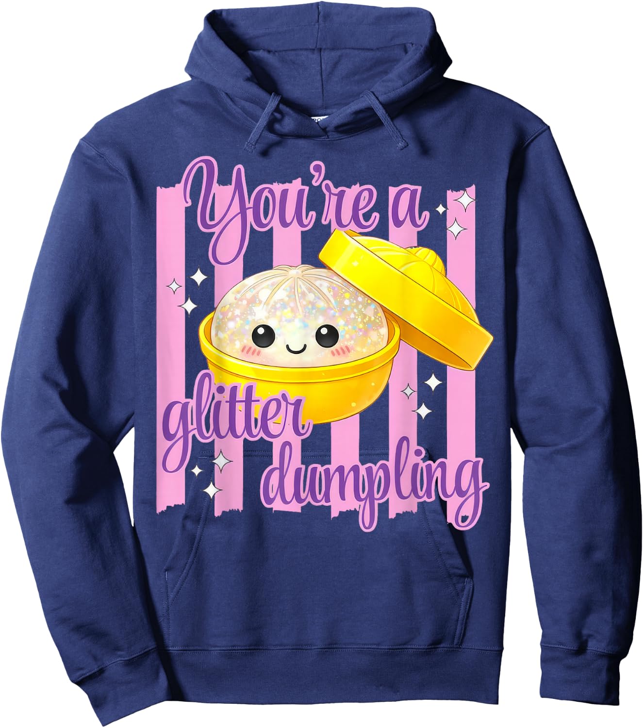Funny Striped You're A Dumpling Cute Dumpling Kids Girls Hoodie - Hoodie | Navy