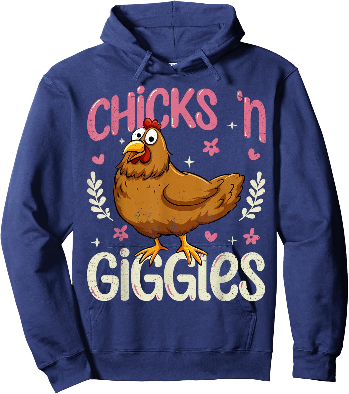 Chicks 'n Giggles Funny Chicken Hoodie - Hoodie | Navy